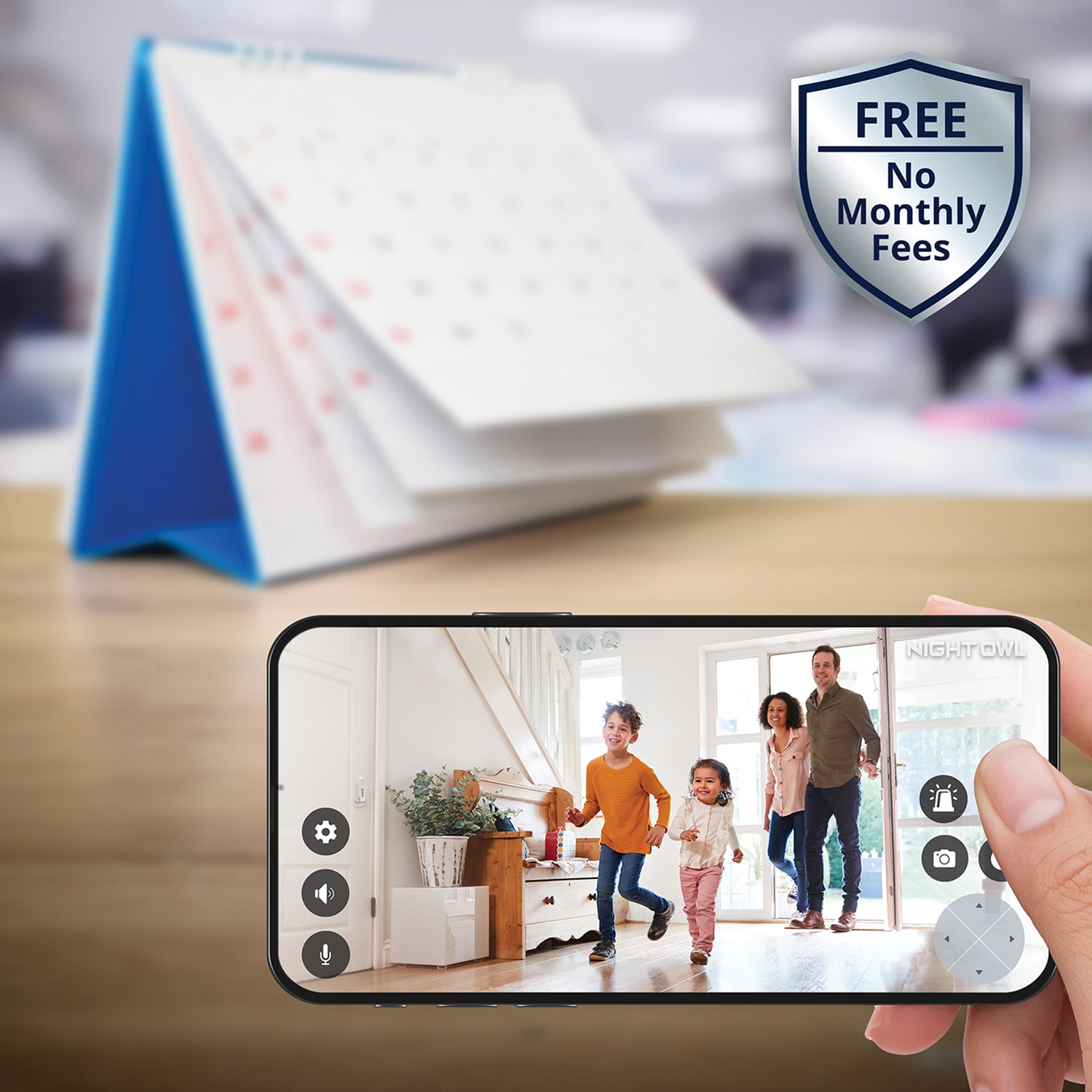 Night Owl - 8-Channel, 4-Camera Indoor/Outdoor Plug-In Wi-Fi IP 4K 64GB Security System - White - White, , hires