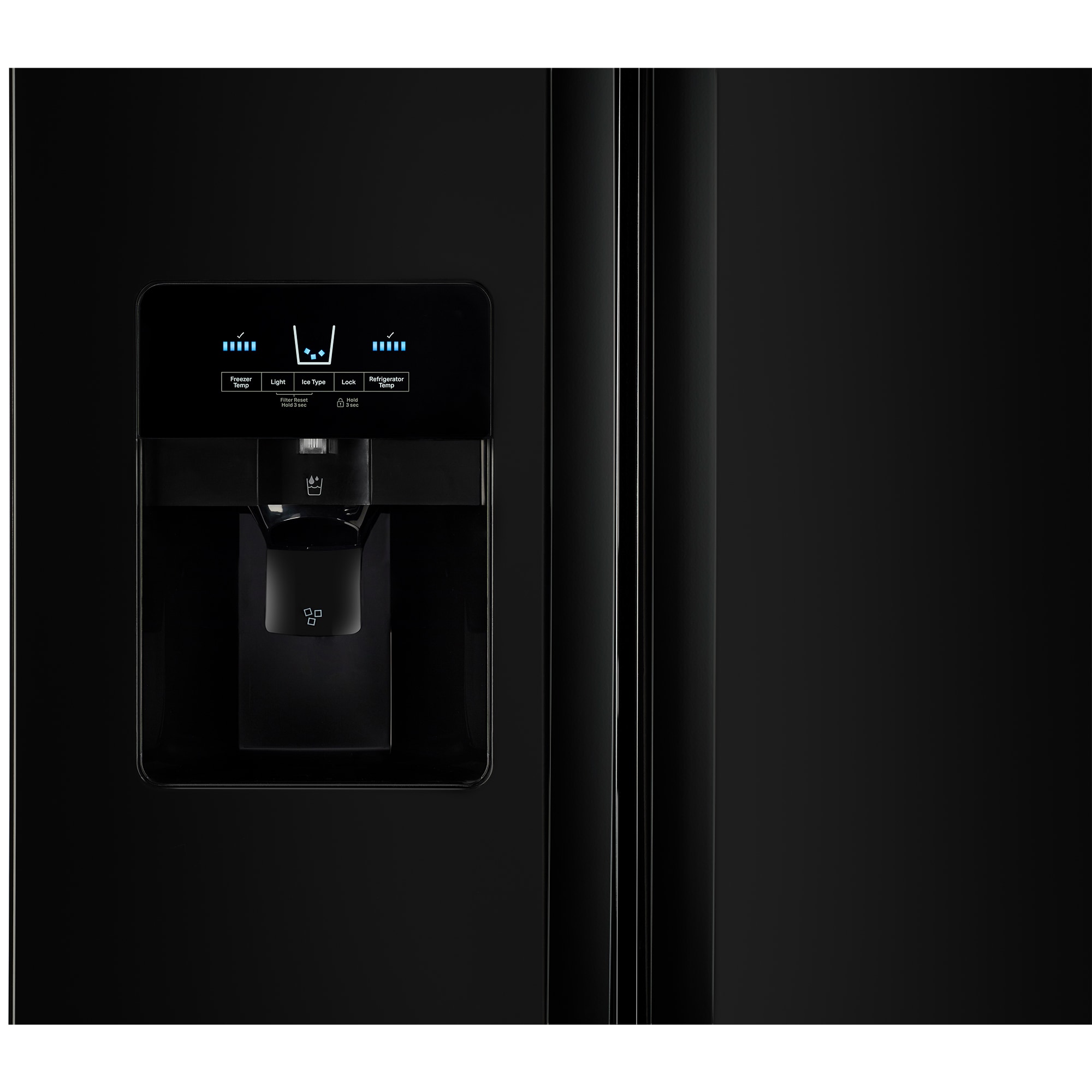 Whirlpool 33 in. 21.4 cu. ft. Side by Side Refrigerator with Ice & Water Dispenser - Black, Black, hires