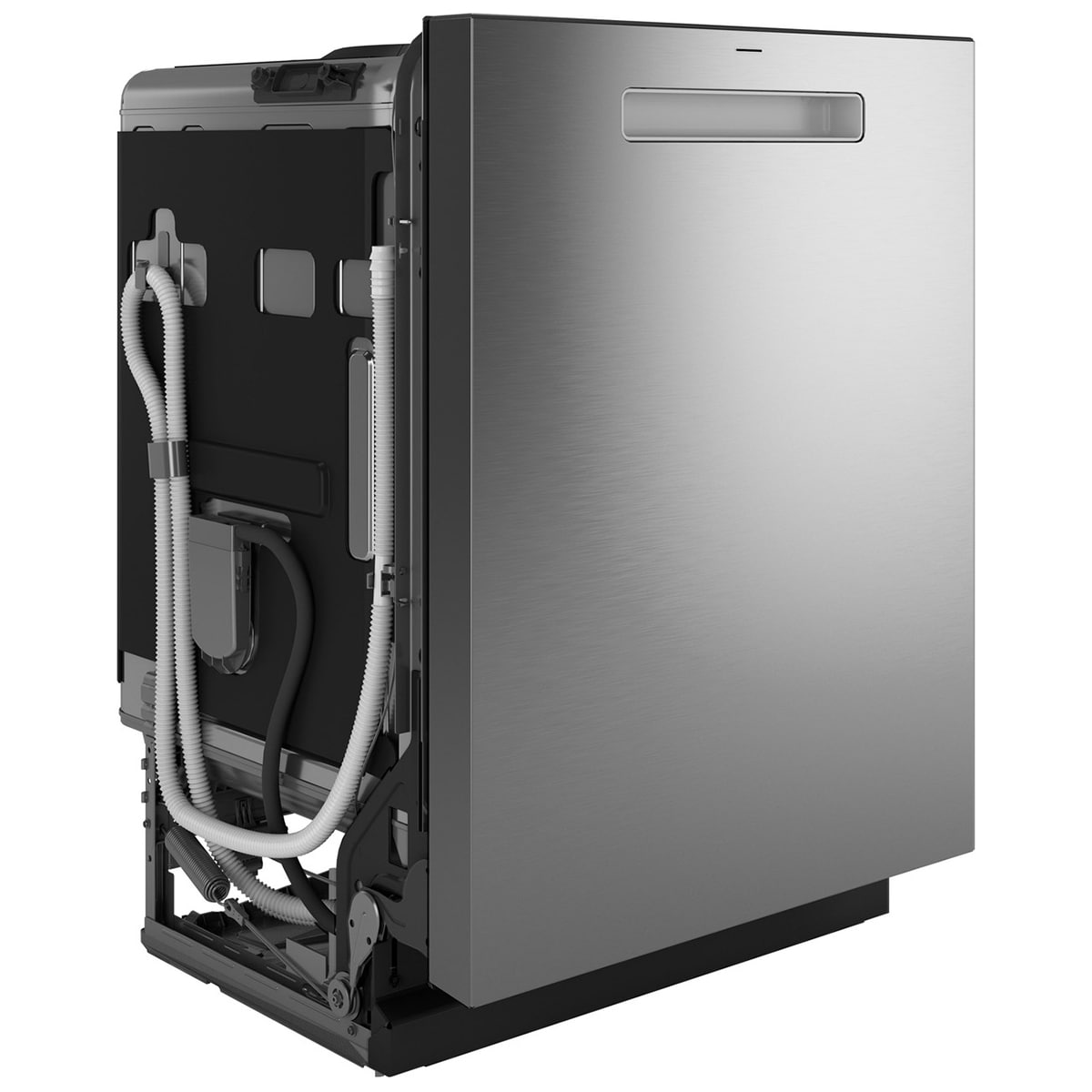 GE Profile 24 in. Top Control Flush-Mount Smart Dishwasher with 39 dBa Sound Level, 3rd-Rack, Twin Turbo Dry Boost & Pocket Handle - Fingerprint Resistant Stainless, , hires