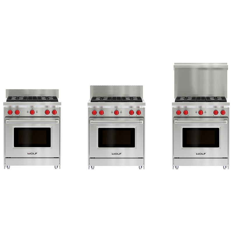 Wolf 30 in. 4.4 cu. ft. Standard Convection Gas Range with 4 Sealed Burners - Stainless Steel, , hires