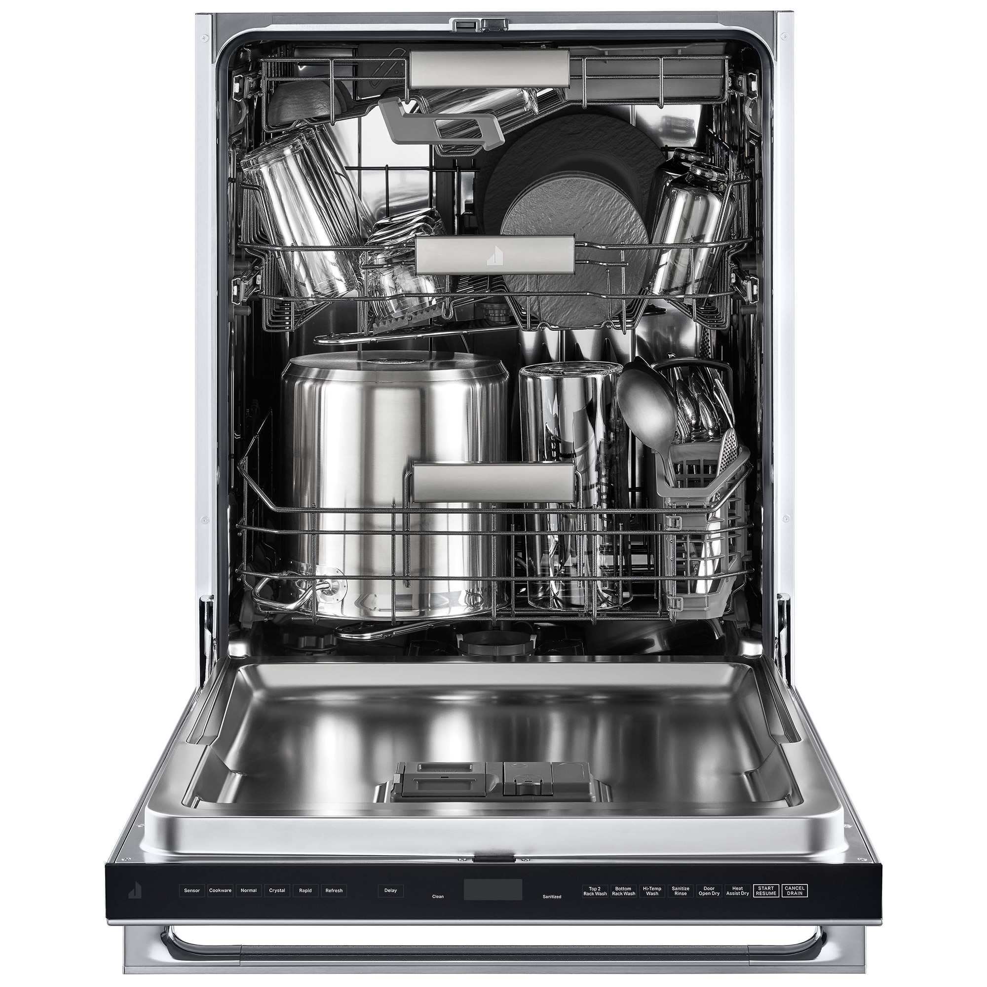JennAir Noir 24 in. Top Control Flush-Mount Dishwasher with 38 dBa Sound Level & 3rd-Rack - Stainless Steel, , hires