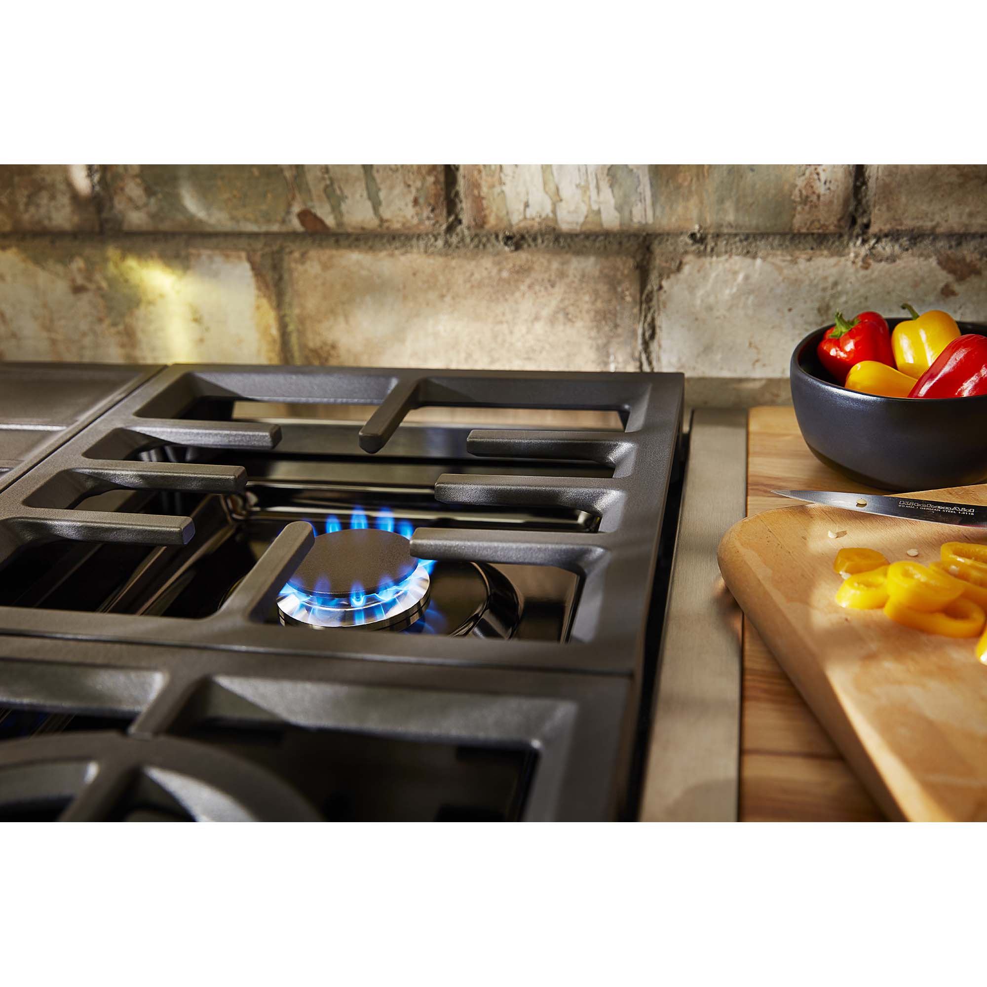 KitchenAid 30 in. 4-Burner Natural Gas Rangetop with Simmer Burner & Power Burner - Stainless Steel, , hires