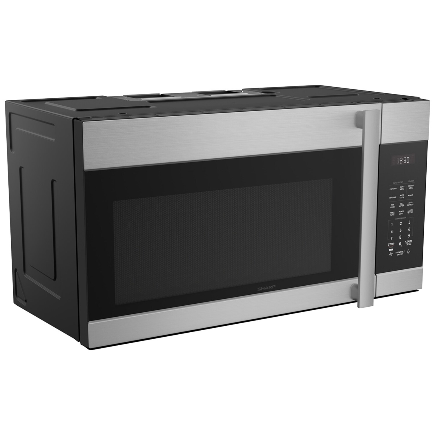 Sharp 30 in. 1.7 cu. ft. 1000W Over-the-Range Microwave with 300 CFM & Sensor Cooking - Stainless Steel, , hires