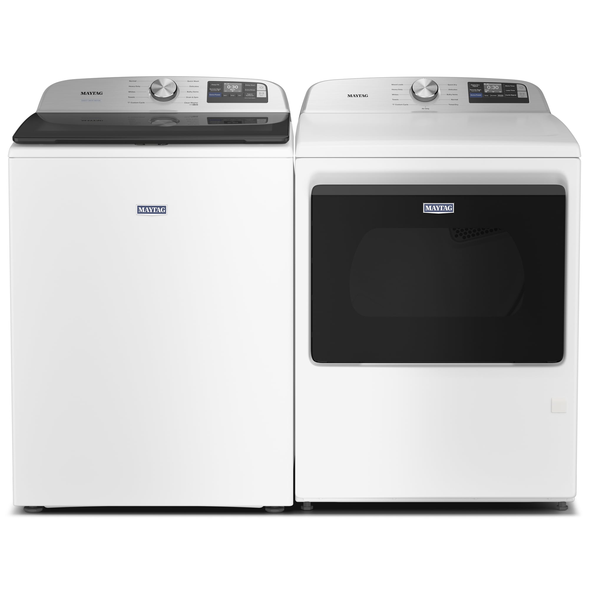 Maytag 27 in. 5.3 cu. ft. Smart Top Load Washer with Impeller & Extra Power - White, White, hires