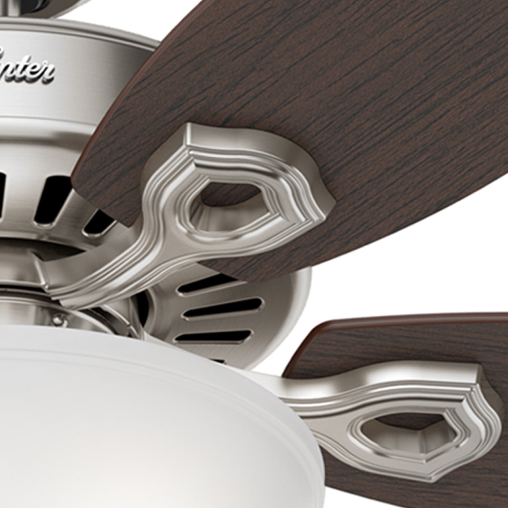 Hunter Builder 52 in. Ceiling Fan with LED Light Kit and Pull Chain - Brushed Nickel, Brushed Nickel, hires