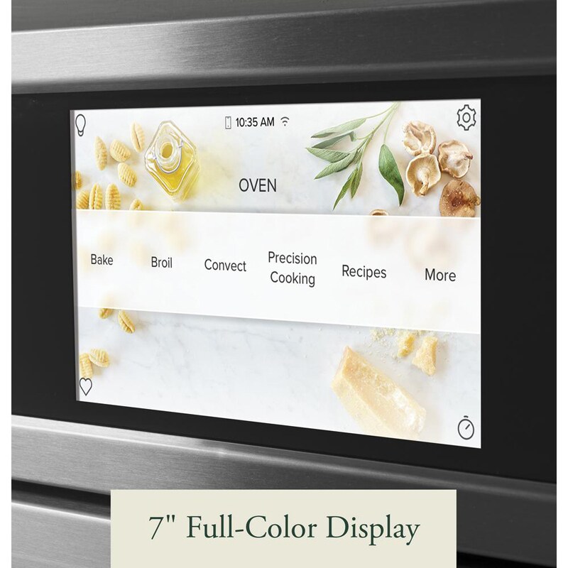 Cafe Professional Series 30 in. 10 cu. ft. Smart Top Control Electric Double Wall Oven with True European Convection - Matte Black, Matte Black, hires