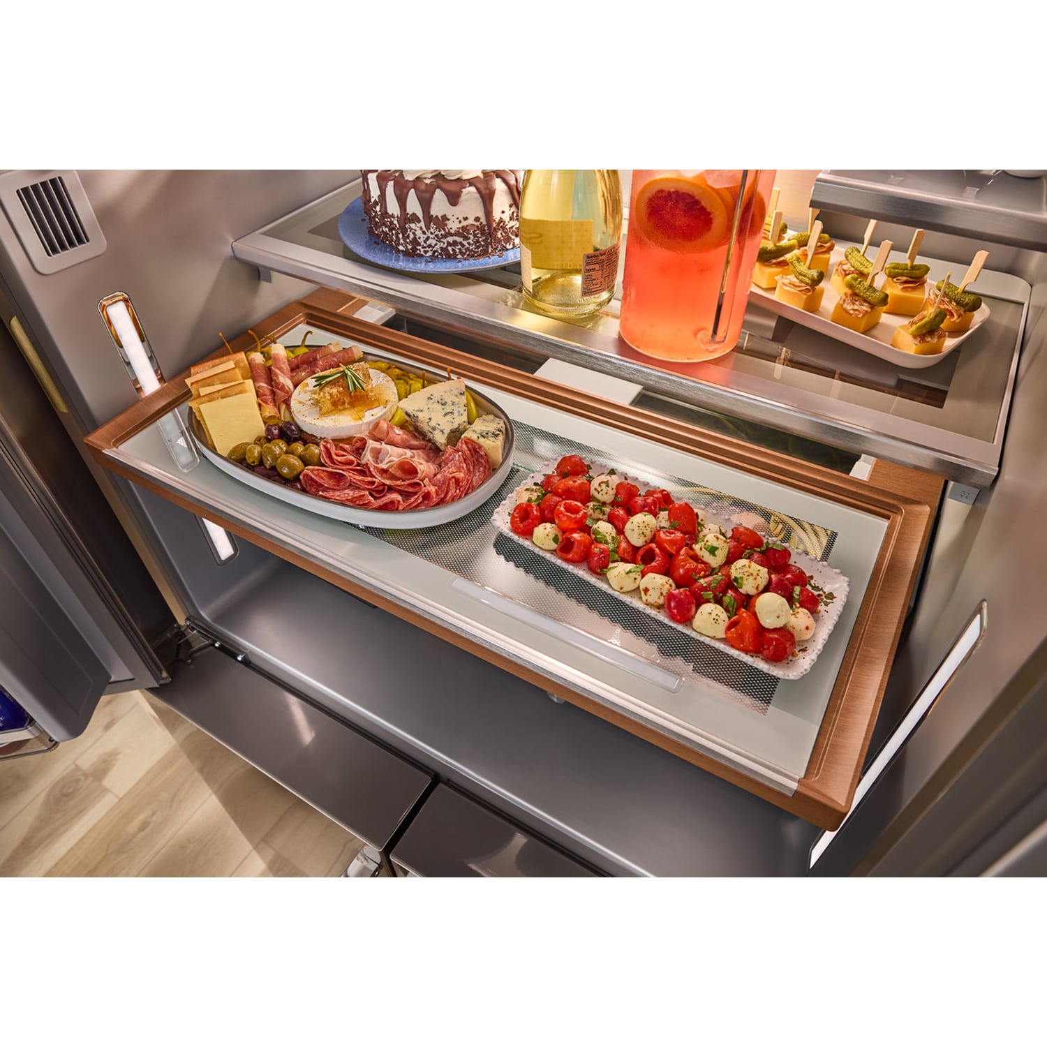 KitchenAid 36 in. 19.1 cu. ft. Counter Depth 4-Door French Door Refrigerator with Ice & Water Dispenser - Fingerprint Resistant Stainless, , hires