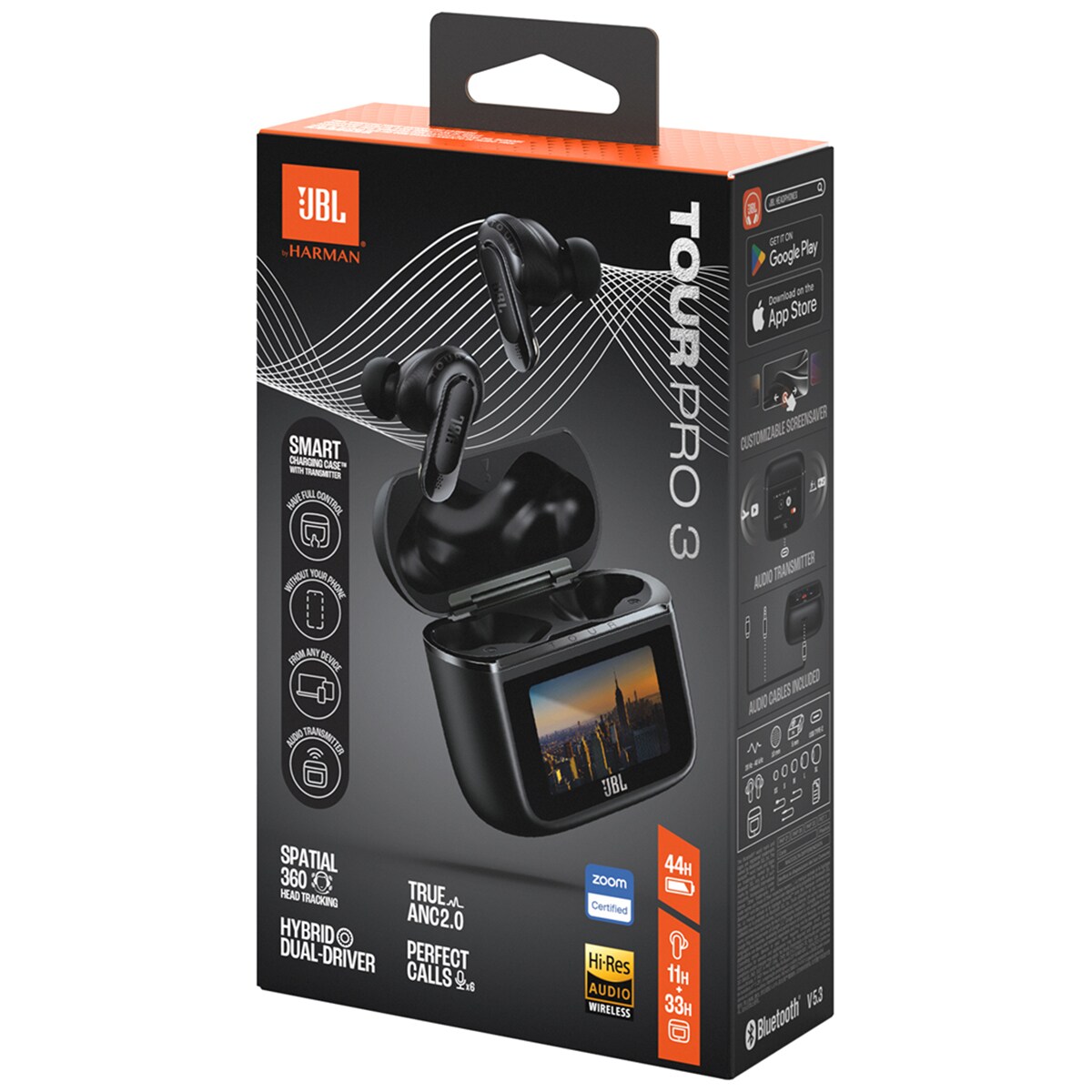 JBL True Adaptive Noise Cancelling True Wireless Headphones with Smart Case design - Black, , hires