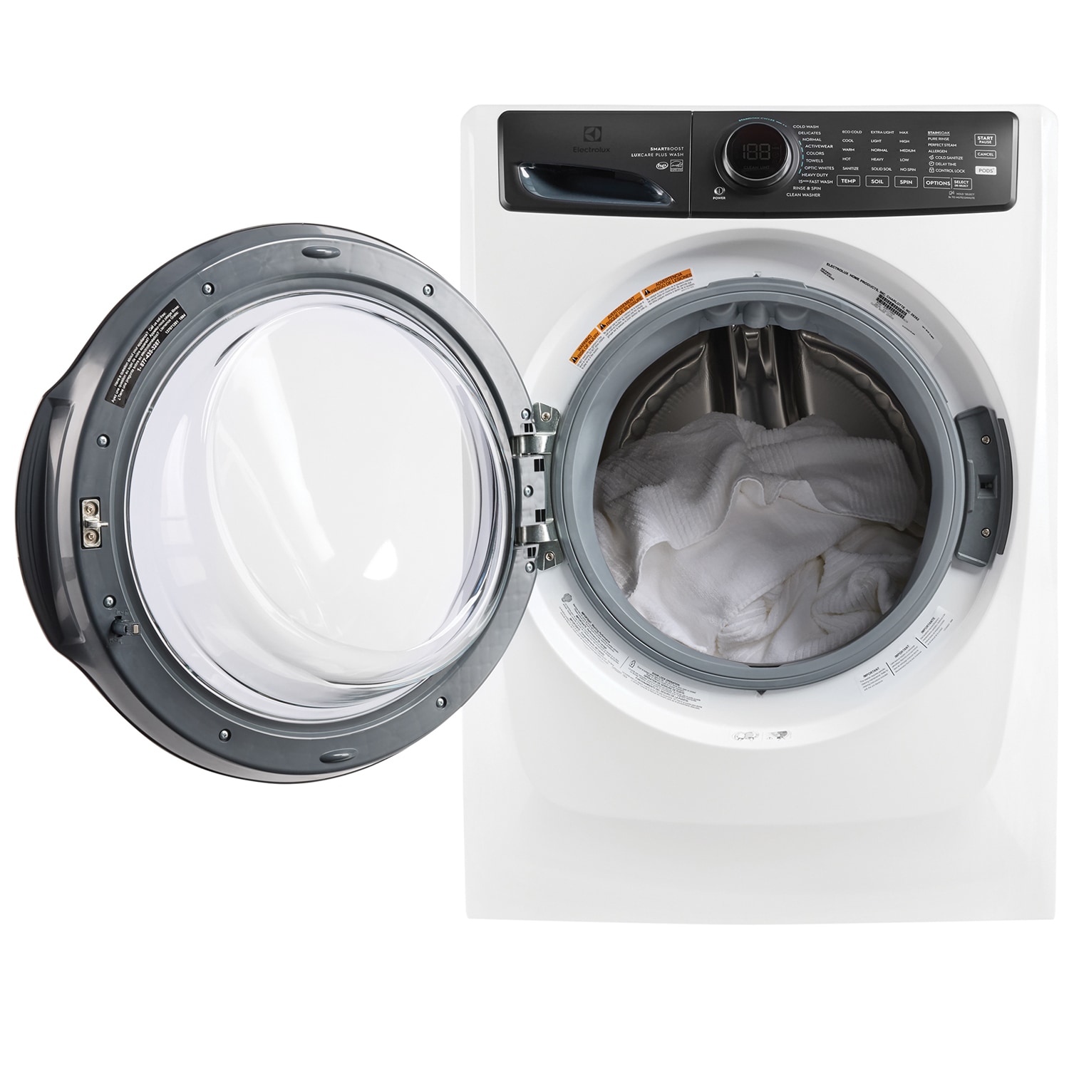 Electrolux 27 in. 4.5 cu. ft. Stackable Front Load Washer with LuxCare Plus Wash, SmartBoost Sanitize & Perfect Steam Cycle - White, White, hires