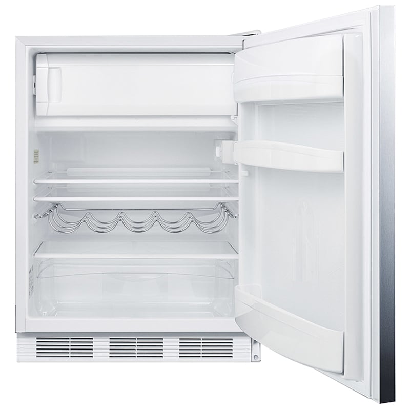 Summit 24 in. 5.1 cu. ft. Undercounter Refrigerator - Stainless Steel with White Cabinet, , hires