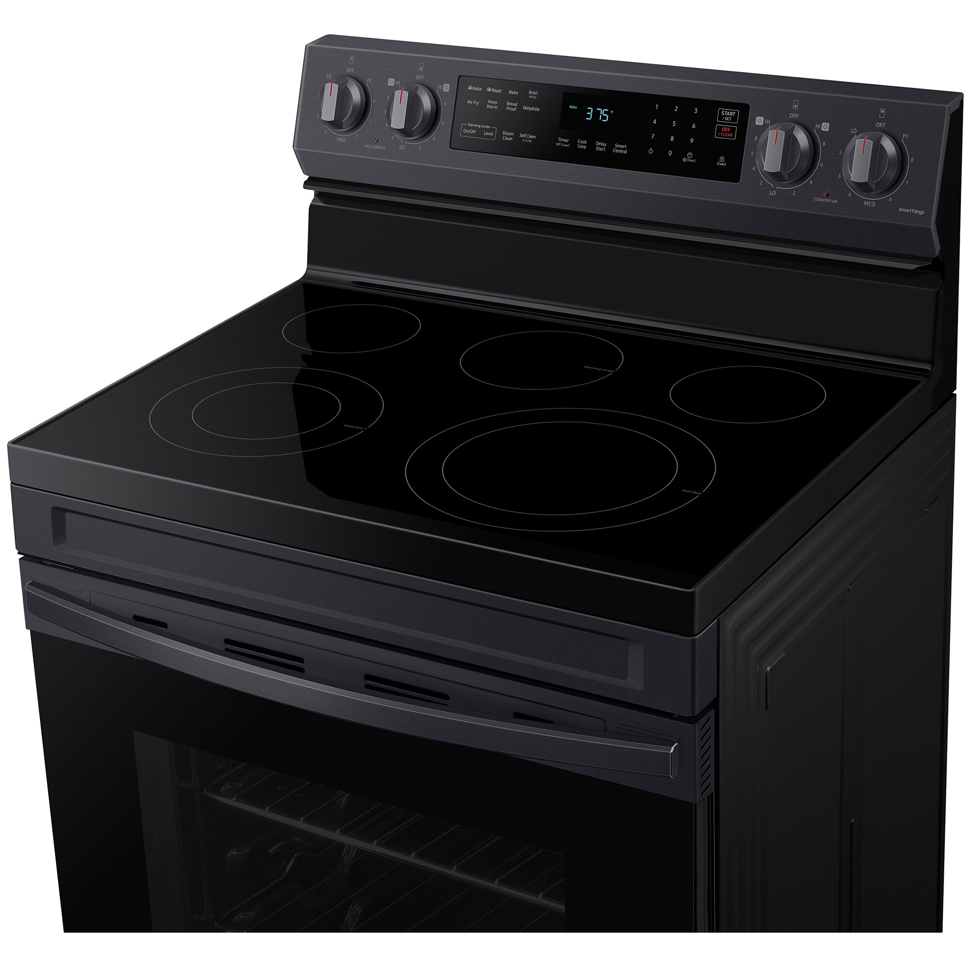 Samsung 30 in. 6.3 cu. ft. Smart Air Fry Standard Convection Electric Range with Smoothtop Burners - Fingerprint Resistant Black Stainless Steel, Fingerprint Resistant Black Stainless, hires