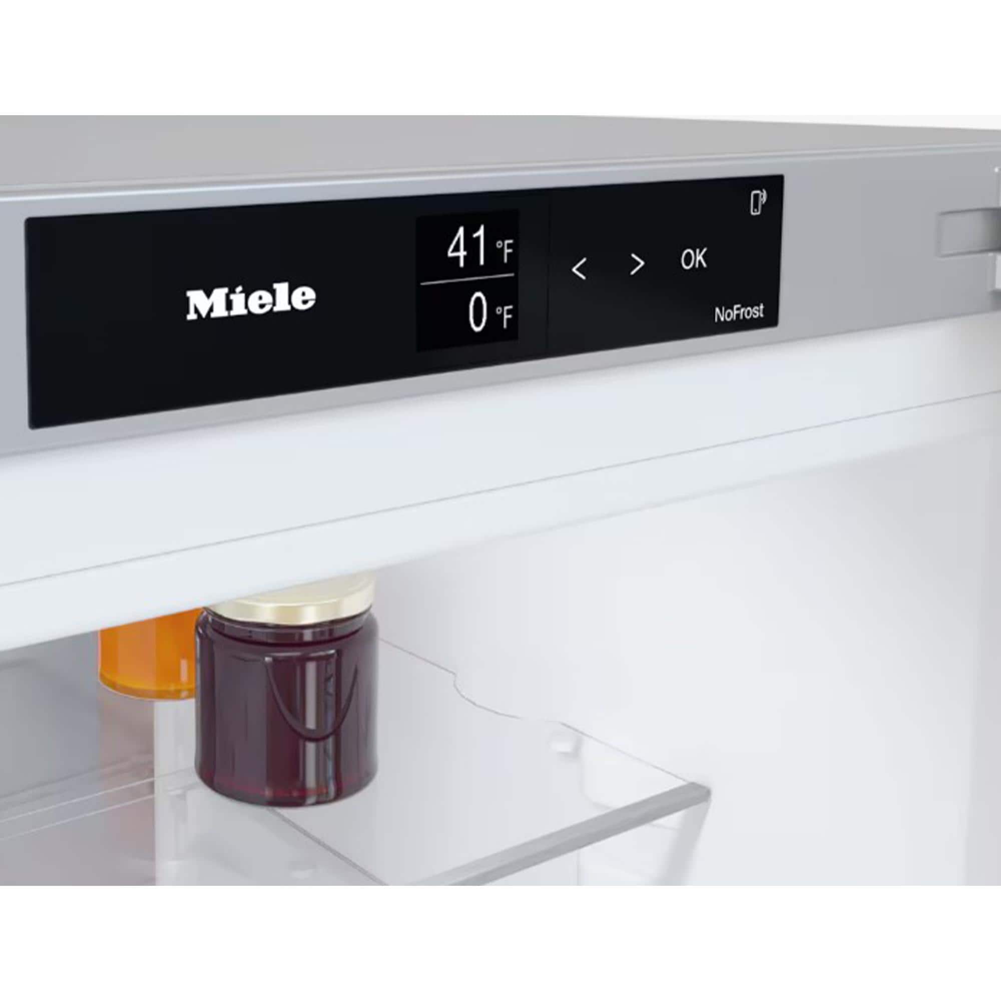 Miele 24 in. 13.2 cu. ft. Smart Counter Depth Bottom Freezer Refrigerator with Ice Maker - Clean Steel, , hires