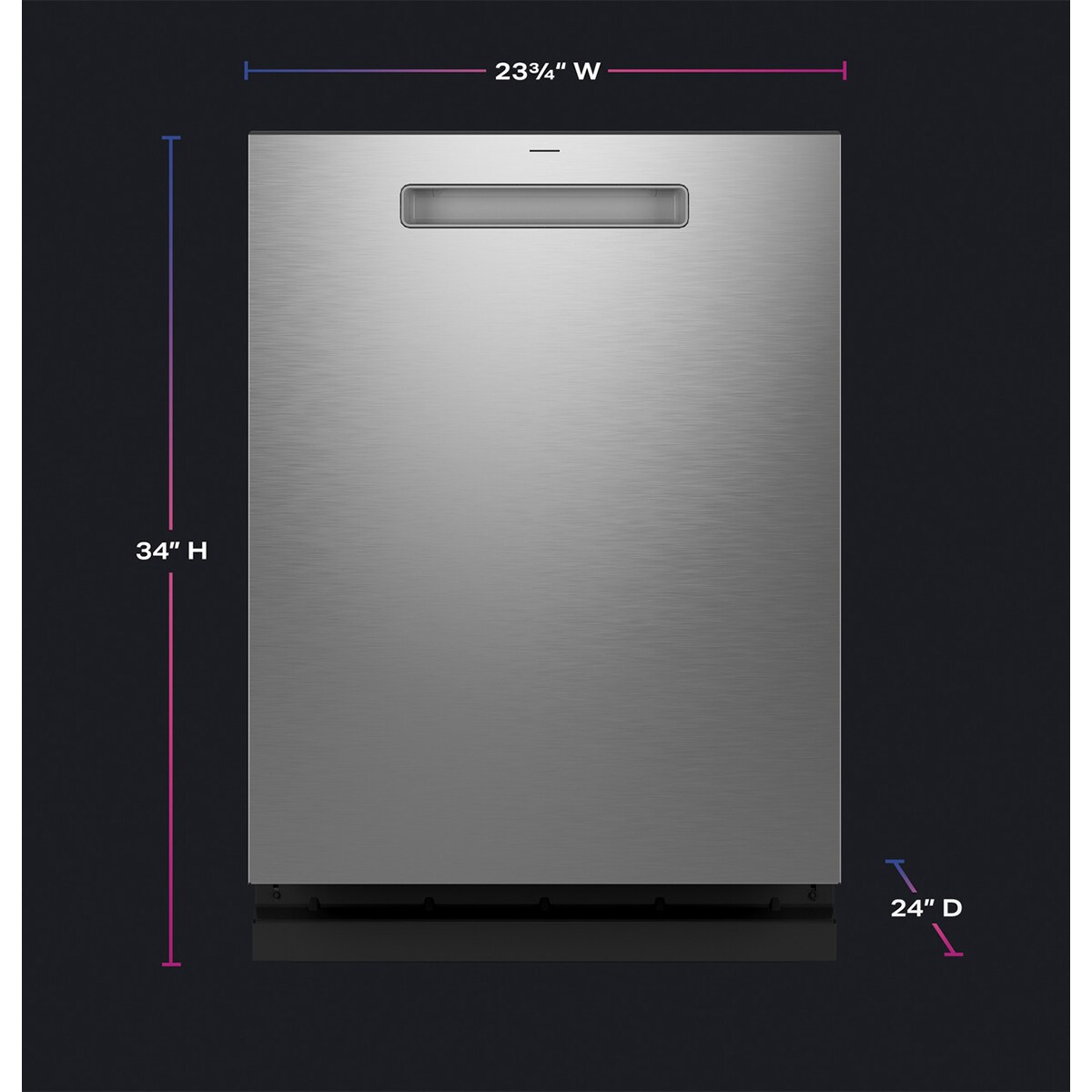 GE Profile 24 in. Top Control Flush-Mount Smart Dishwasher with 44 dBa Sound Level, 3rd-Rack, Dry Boost & Pocket Handle - Fingerprint Resistant Stainless, , hires