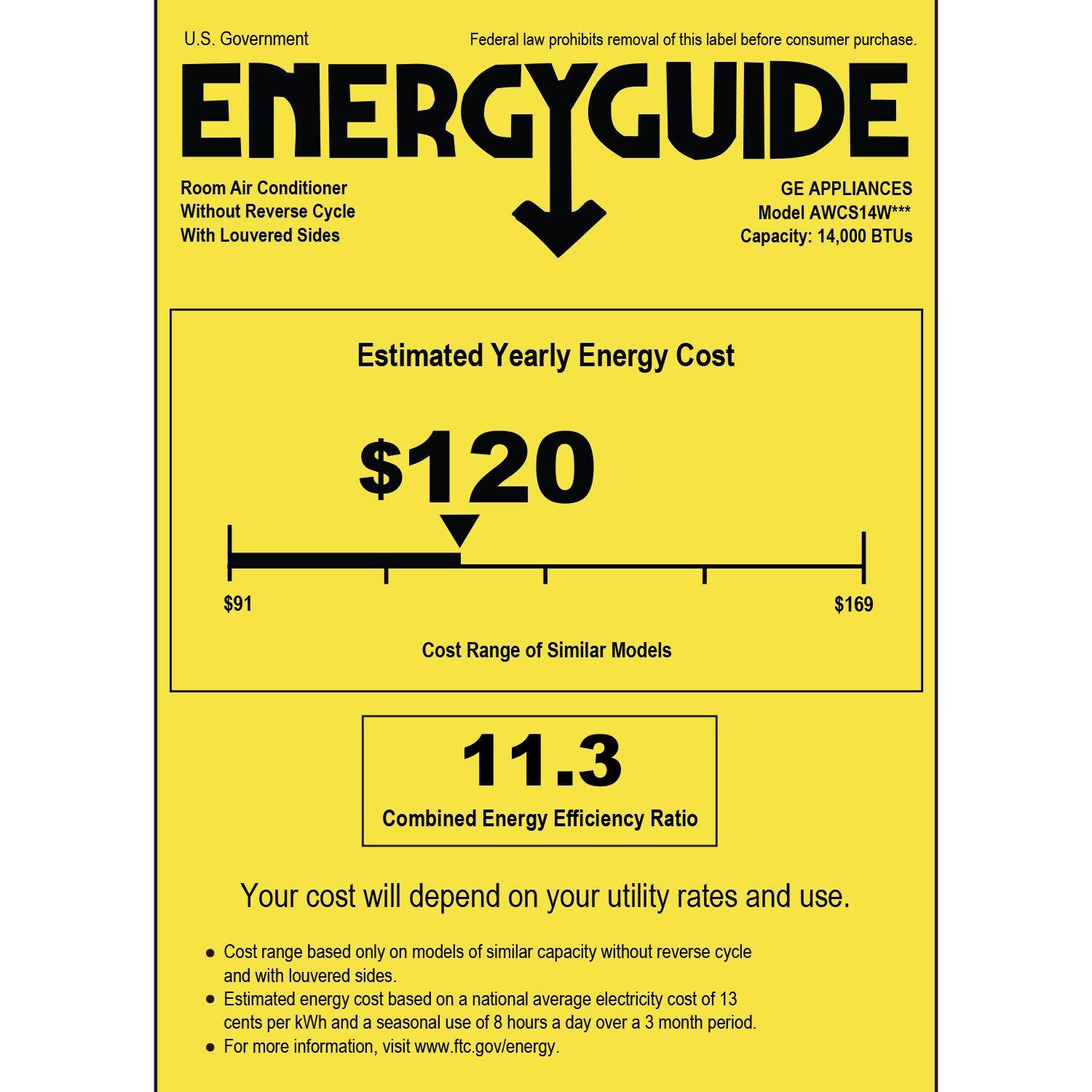 GE 14,000 BTU 115V Smart Window Air Conditioner with 3 Fan Speeds, Sleep Mode & Remote Control - White, , hires