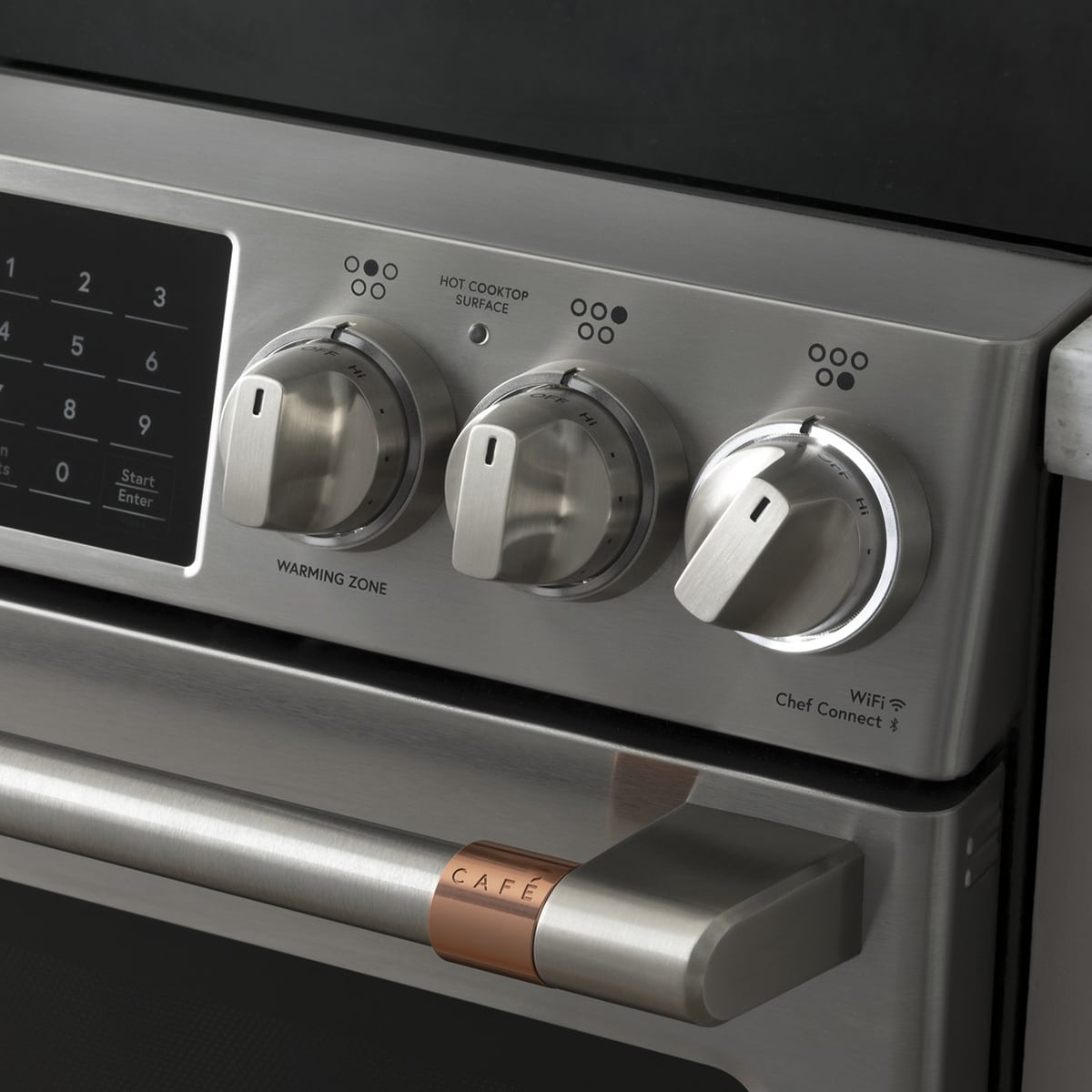 Cafe 30 in. 5.7 cu. ft. Smart Air Fry True European Convection Slide-In Electric Range with 5 Induction Burners - Stainless Steel, Stainless Steel, hires