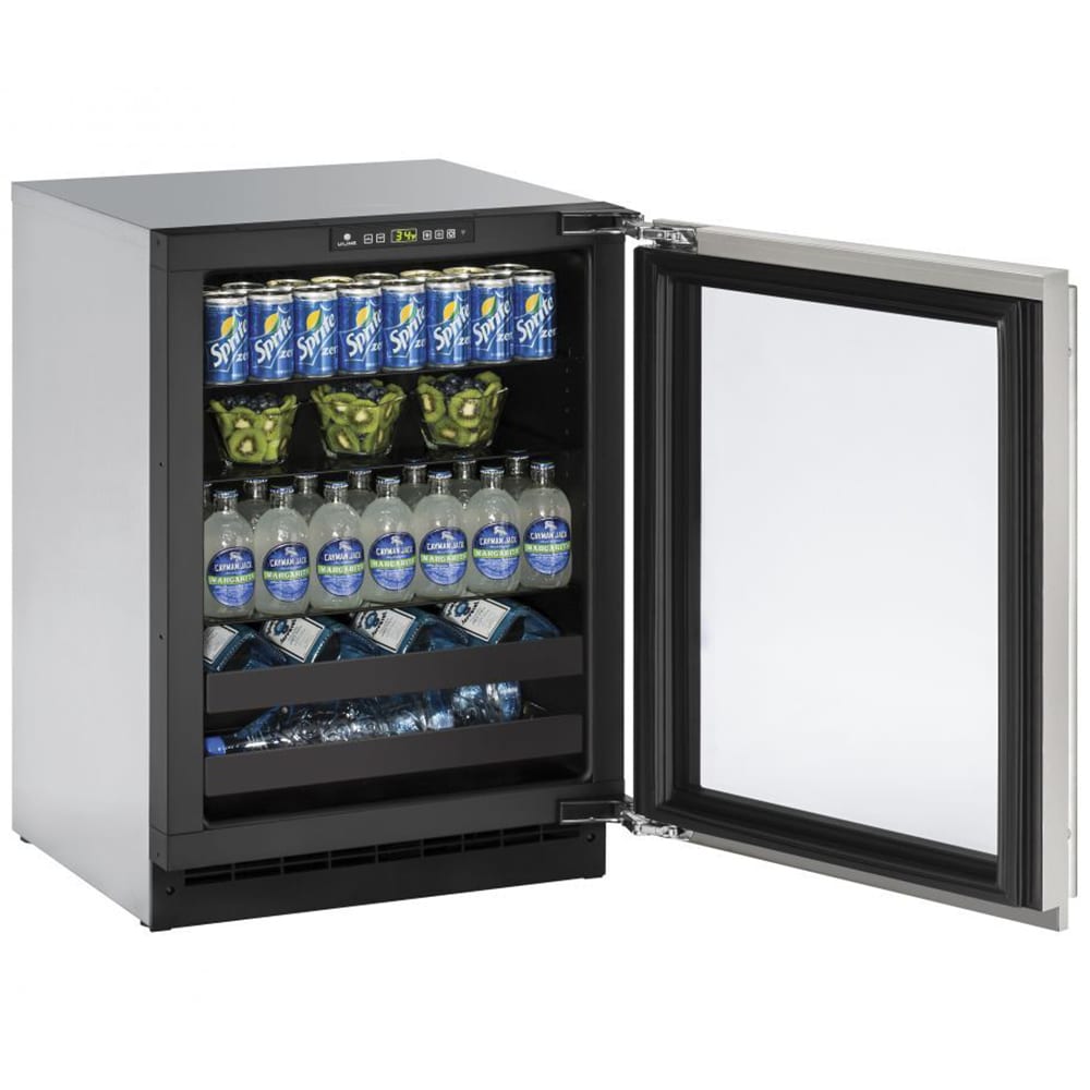 U-Line 2000 Series 24 in. 4.9 cu. ft. Built-In Beverage Center with Adjustable Shelves & Digital Control - Stainless Steel, , hires