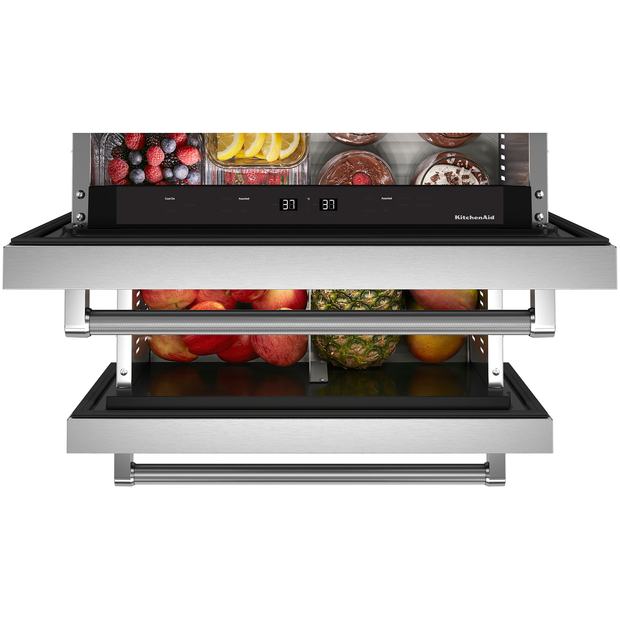 KitchenAid 24 in. 4.4 cu. ft. Double Refrigerator Drawers - Stainless Steel, , hires