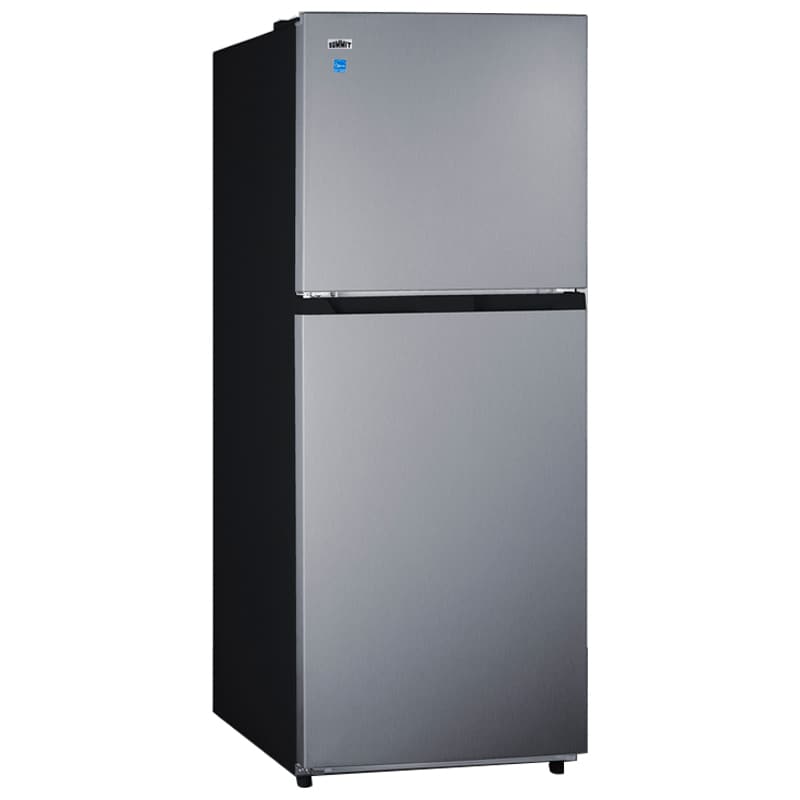 Summit 24 in. 10.1 cu. ft. Left-Hinged Top Freezer Refrigerator with Ice Maker - Stainless Steel Look, , hires