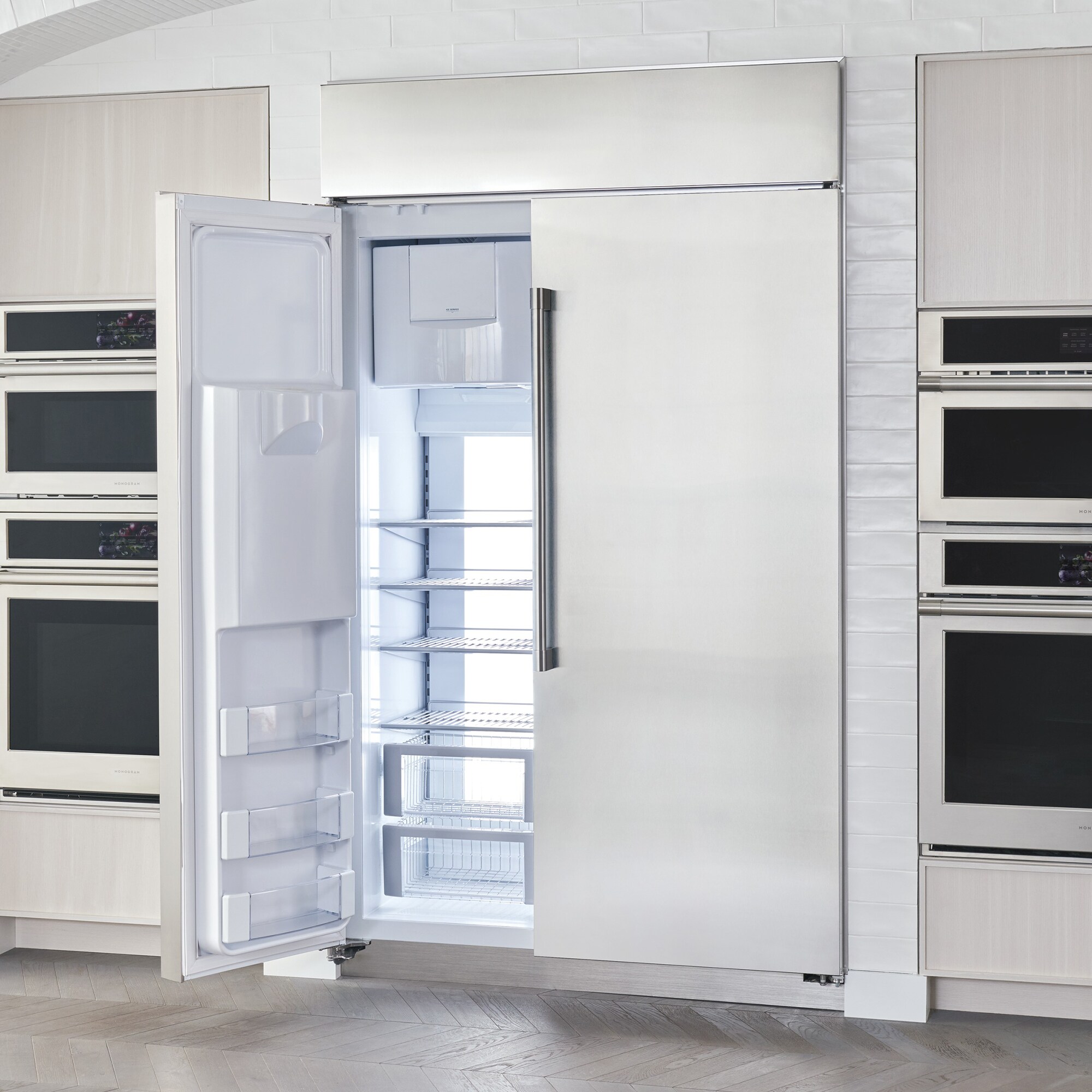 Monogram 48 in. 30.7 cu. ft. Built-In Smart Side by Side Refrigerator with Ice & Water Dispenser - Stainless Steel, , hires