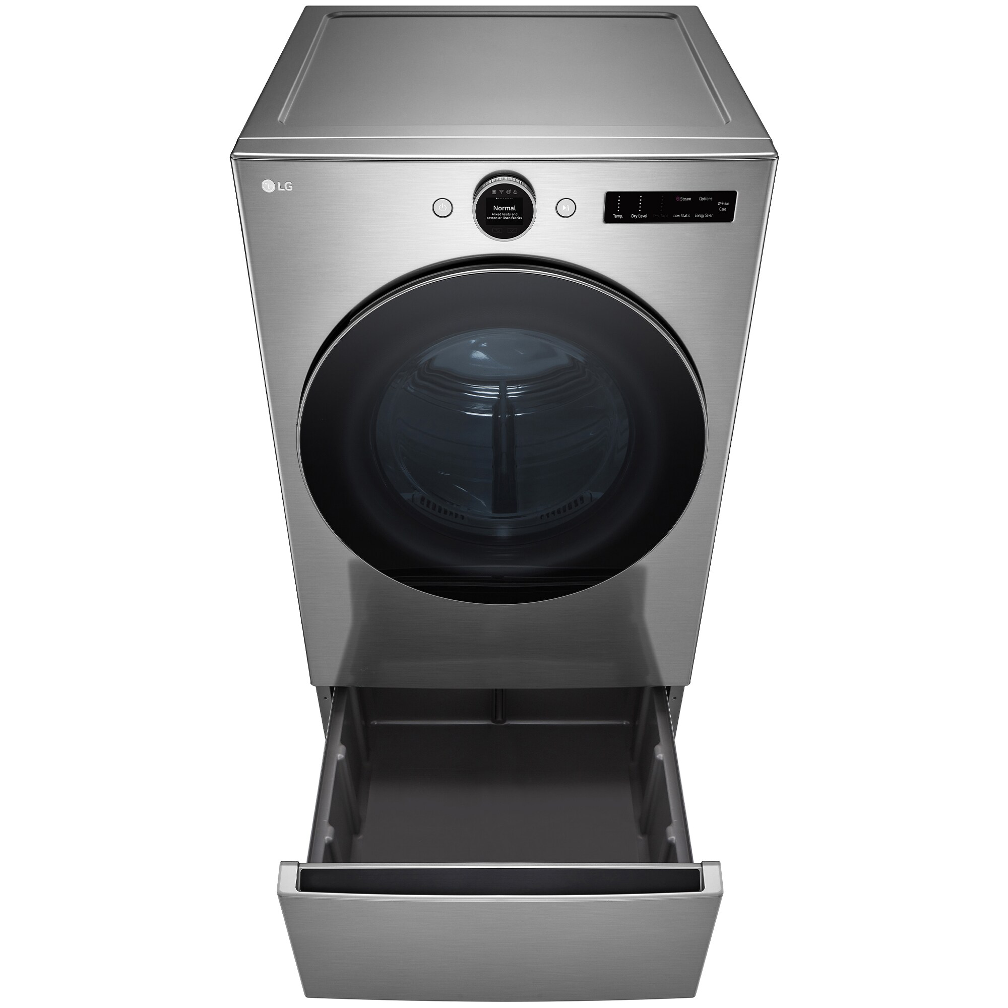 LG 27 in. 7.4 cu. ft. Smart Stackable Electric Dryer with AI Sensor Dry, Turbo Steam, Sanitize & Steam Cycle - Graphite Steel, Graphite Steel, hires