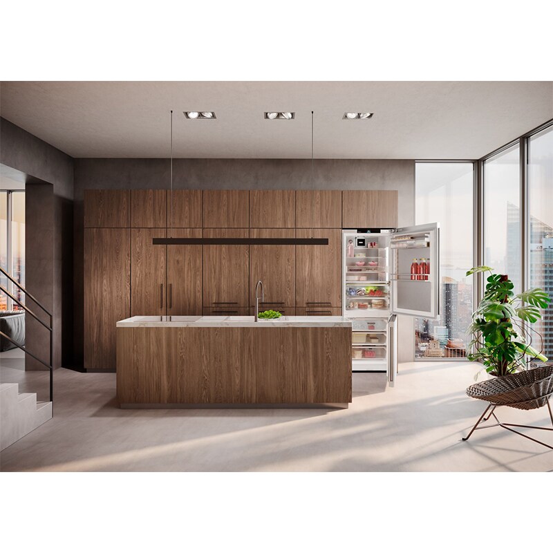 Liebherr Peak 30 in. 16.8 cu. ft. Smart Counter Depth Bottom Freezer Refrigerator with Internal Water Dispenser - Stainless Steel, , hires