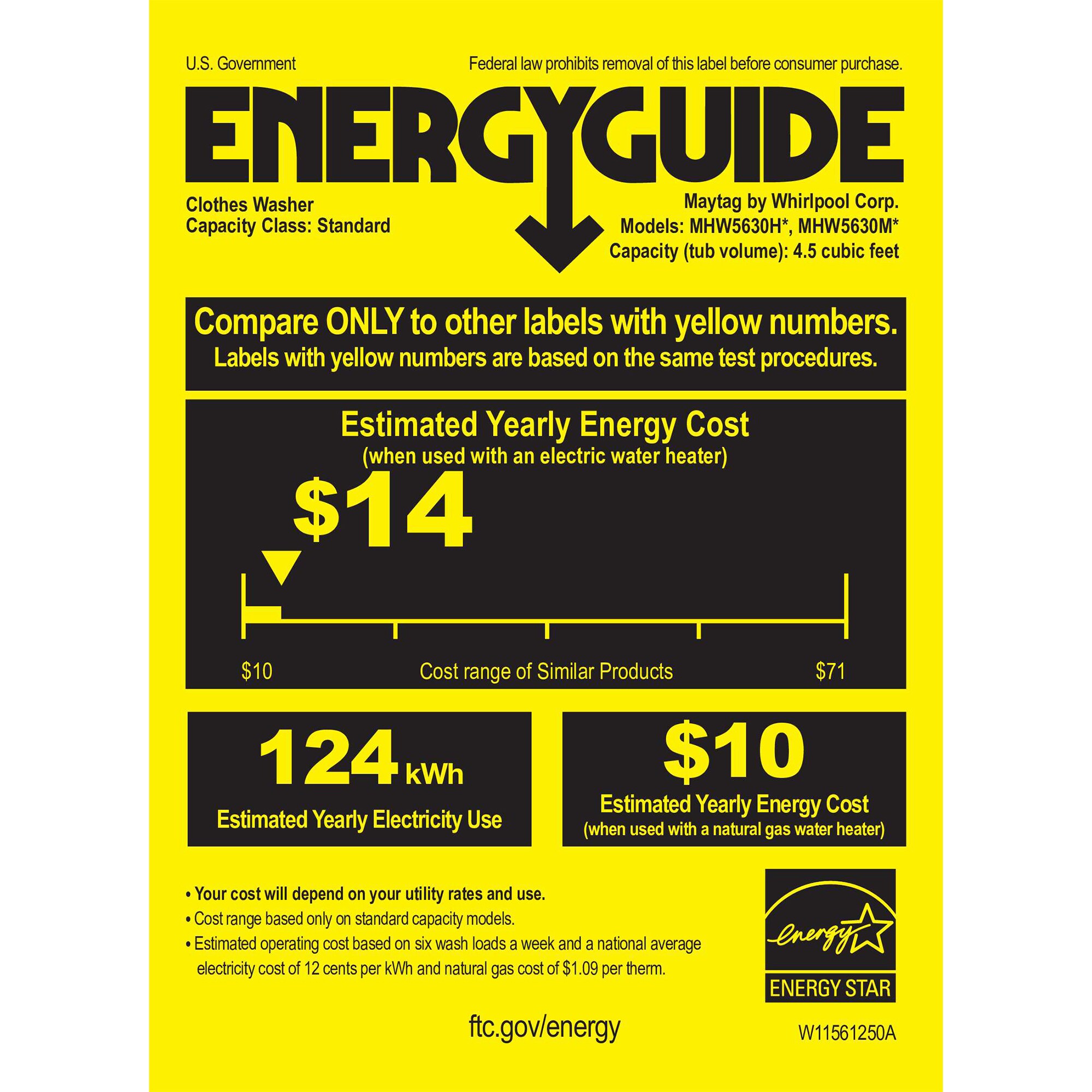 Maytag 27 in. 4.5 cu. ft. Front Loading Washer with 10 Wash Programs, 9 Wash Options, Sanitize Cycle & Steam Wash Cycle - Volcano Black, Volcano Black, hires