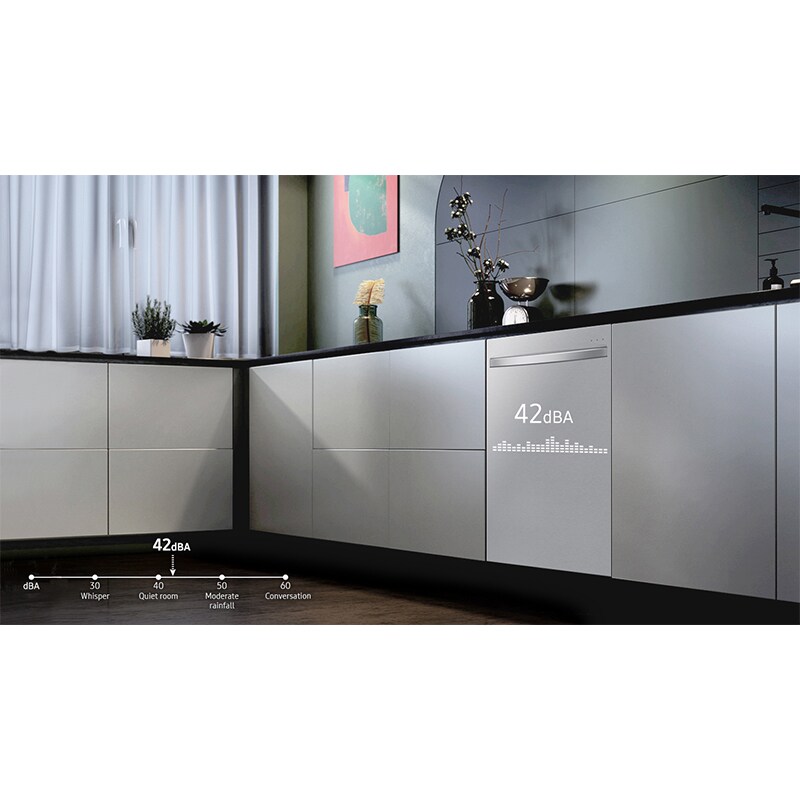 Samsung 24 in. Top Control Smart Dishwasher with 42 dBa Sound Level, 3rd-Rack & Ventilation Drying System - Fingerprint Resistant Stainless, Fingerprint Resistant Stainless, hires