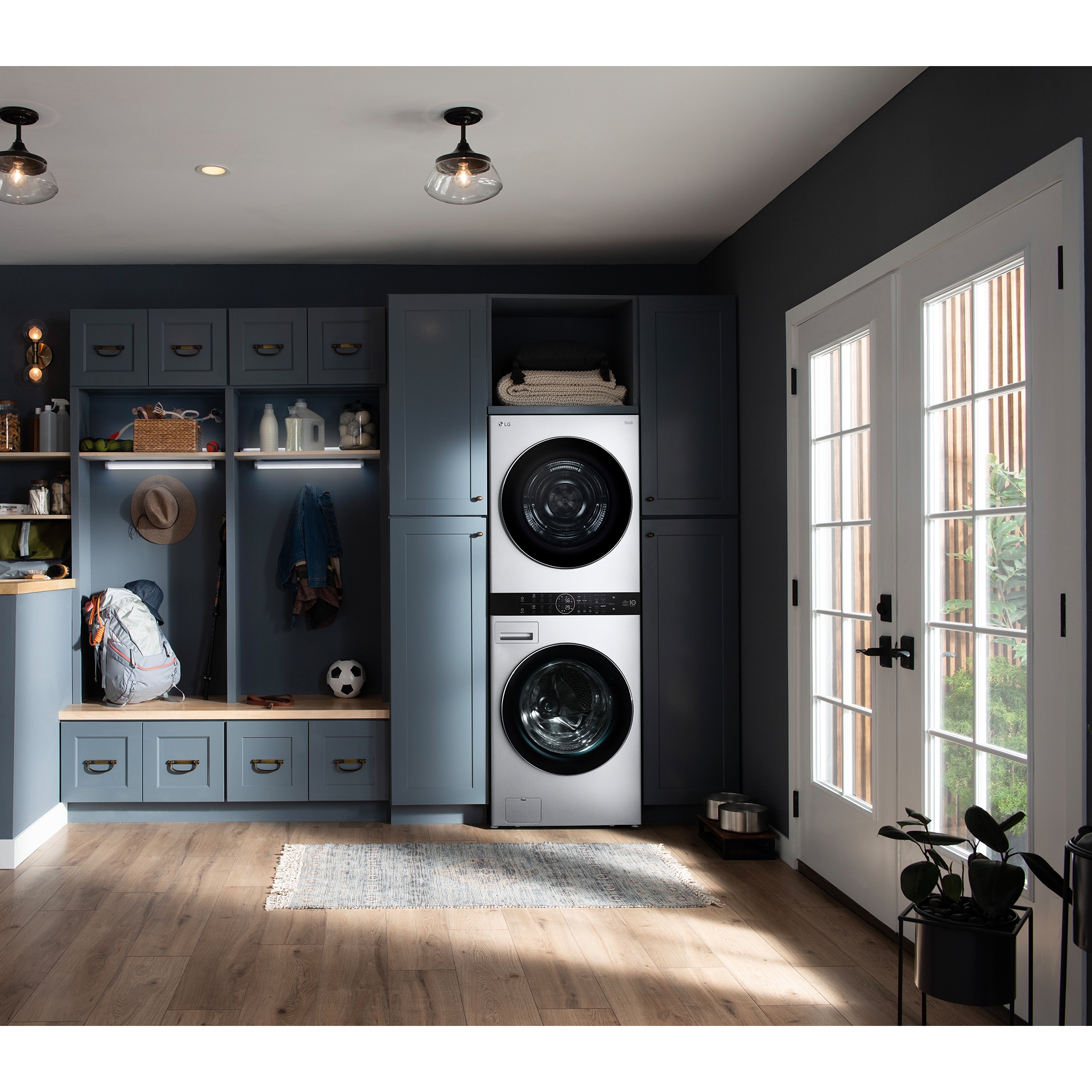 LG 27 in. 5.0 cu. ft. Smart Electric Front Load Ventless WashTower with Heat Pump, Center Control, AI Sensor Dry, Sanitize & Steam Cycle - White, , hires