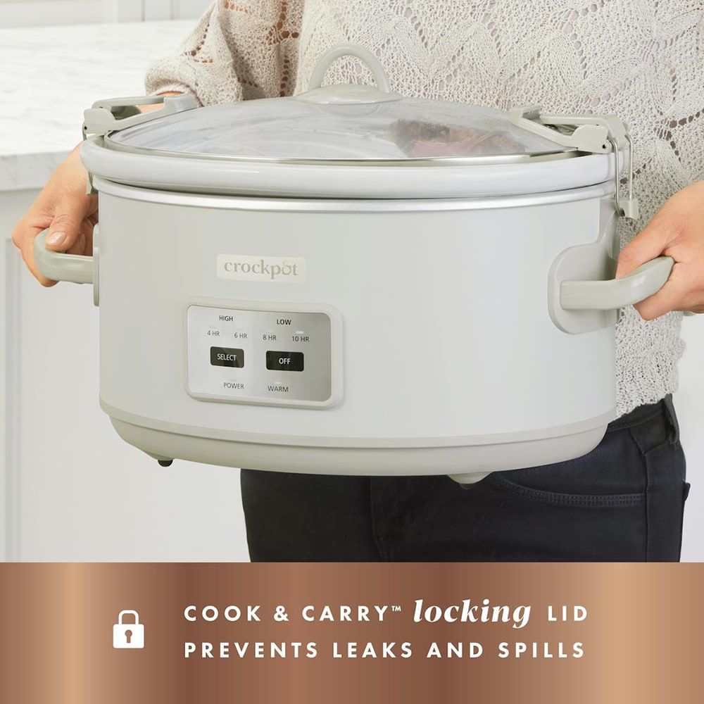 Crock-Pot 7 Quart Cook & Carry Slow Cooker - Mushroom, , hires