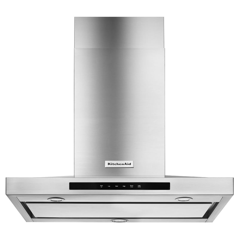 KitchenAid 30 in. Convertible Chimney Style Range Hood with 585 CFM, 3 Fan Speeds , 2 LED & 1 Halogen Lights - Stainless Steel, , hires
