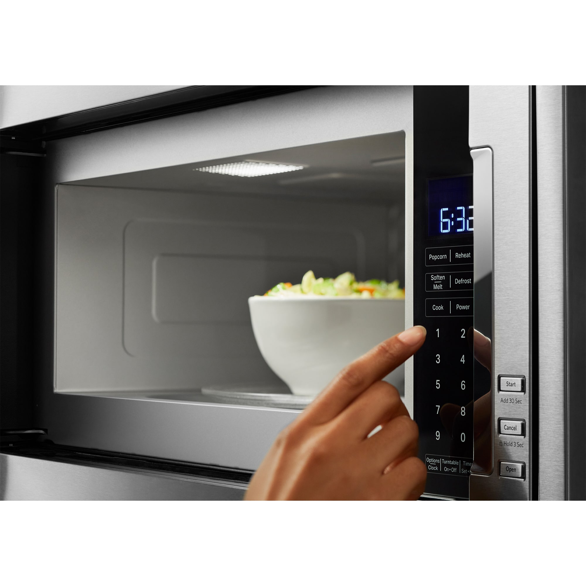 KitchenAid 30 in. 1.1 cu. ft. 1000W Low Profile Built-In Microwave with Sensor Cooking - Stainless Steel, , hires