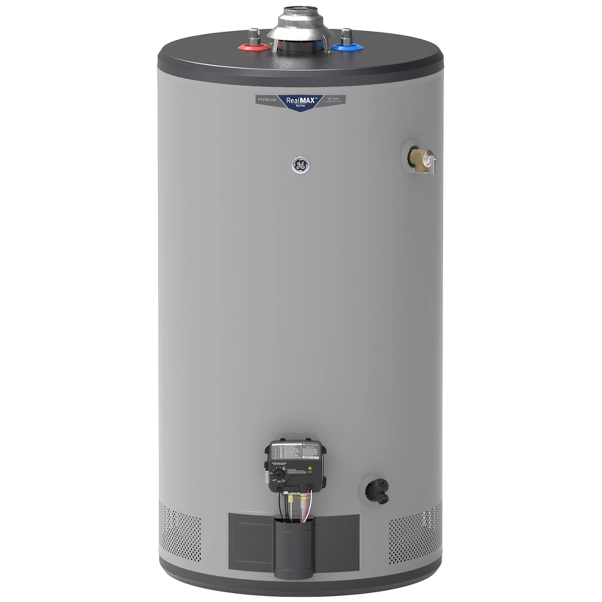 GE RealMax Premium Natural Gas 50 Gallon Short Water Heater with 10