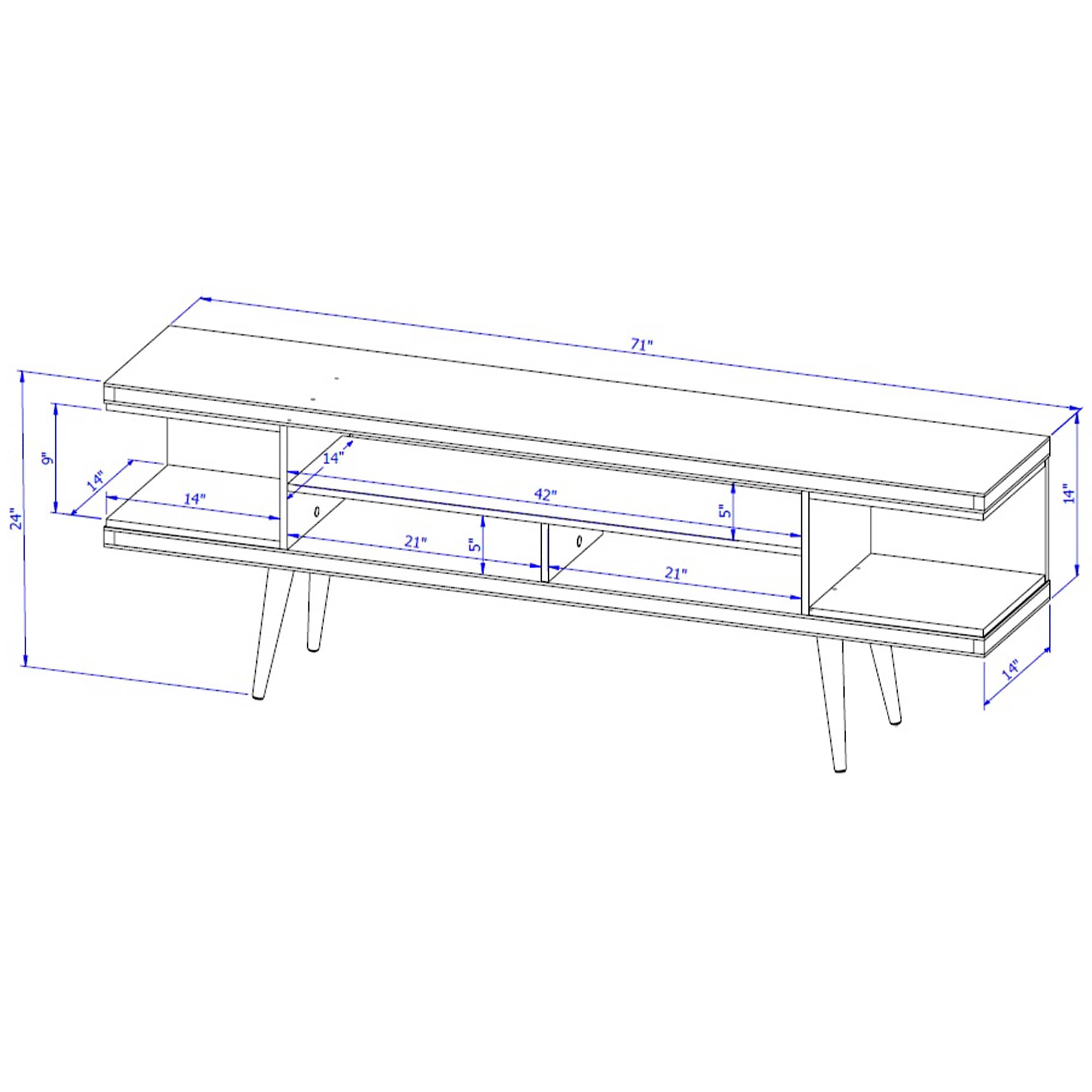 Manhattan Comfort Utopia 70" TV Stand - Off White & Maple Cream, , hires