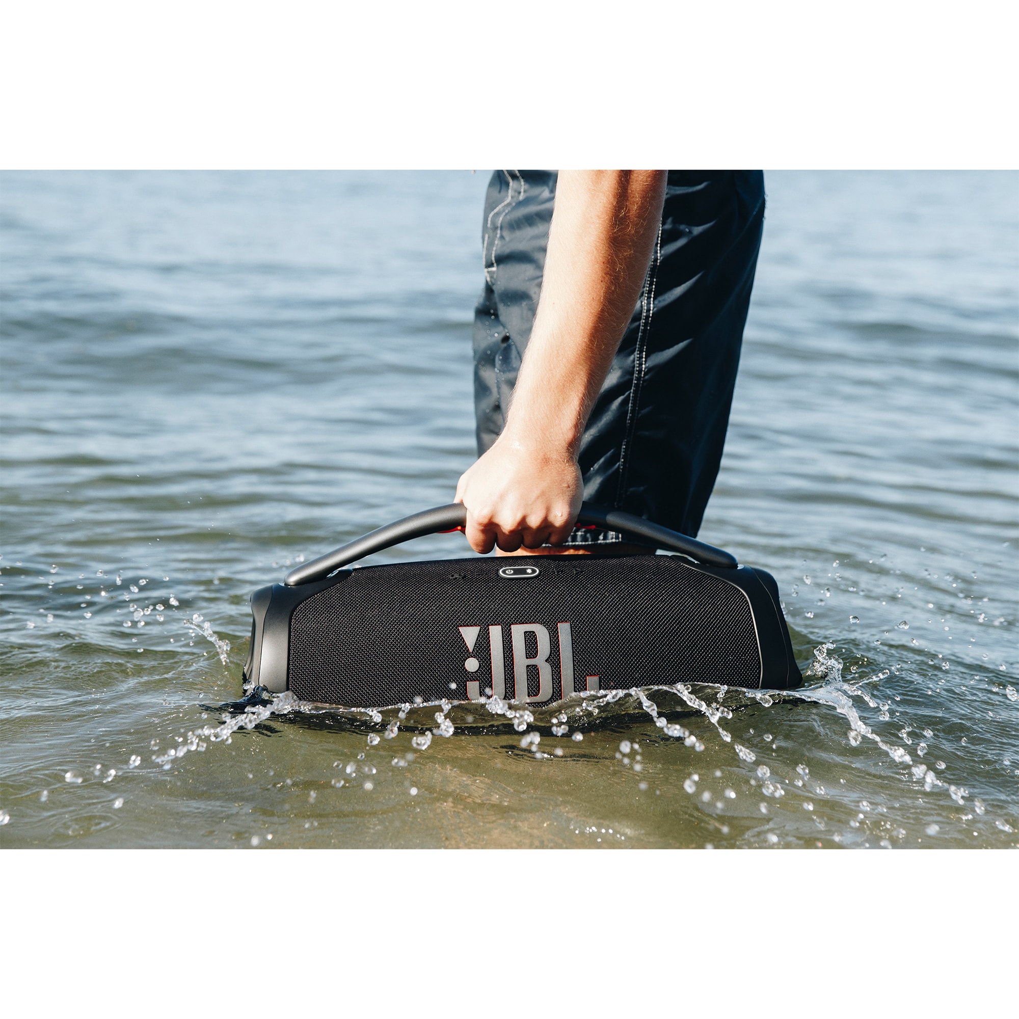 JBL Boombox 3 Portable Rechargeable Splashproof Bluetooth Speaker - Black, Black, hires