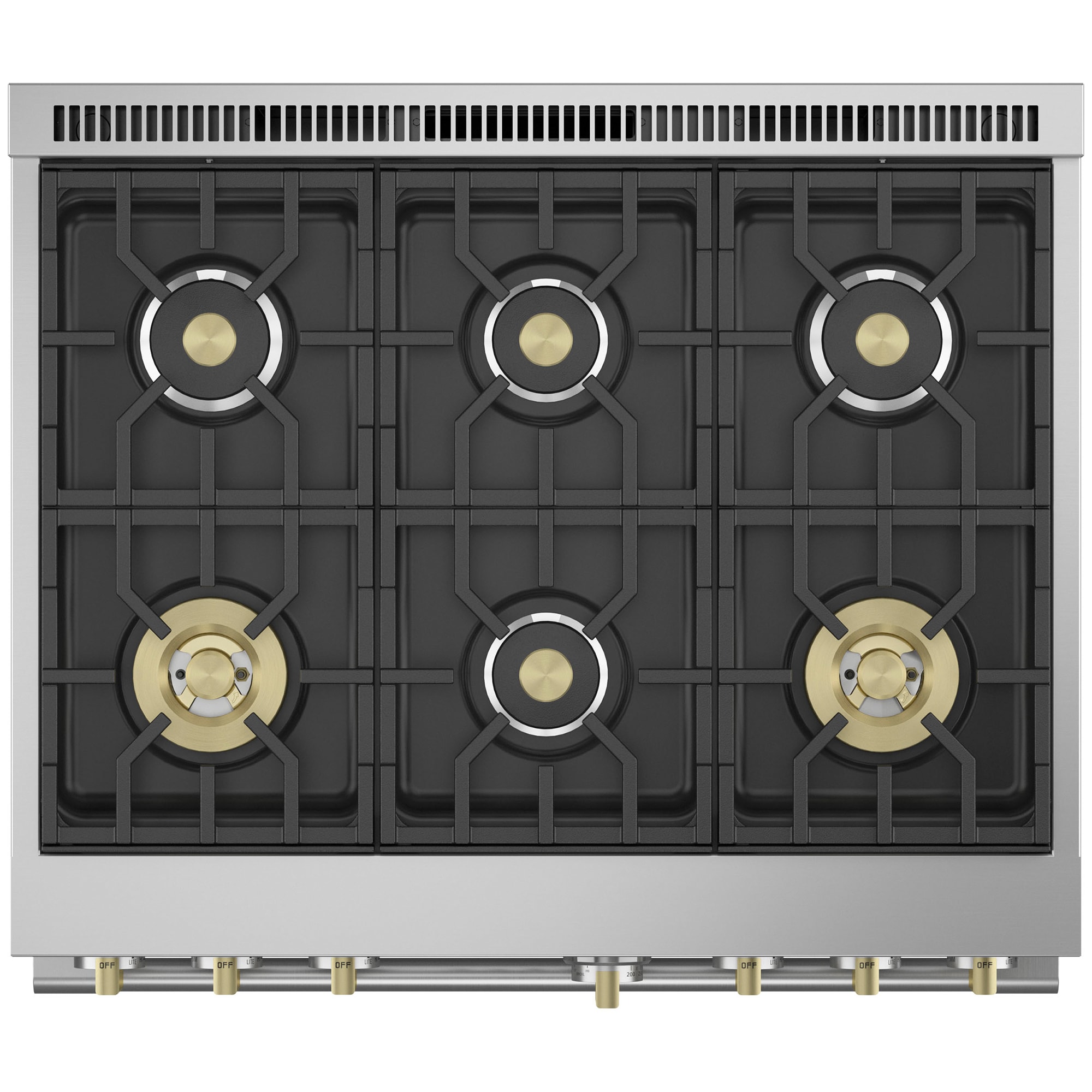 Monogram Statement Series 36 in. 6.2 cu. ft. Smart Standard Convection Gas Range with 6 Sealed Burners - Stainless Steel, , hires