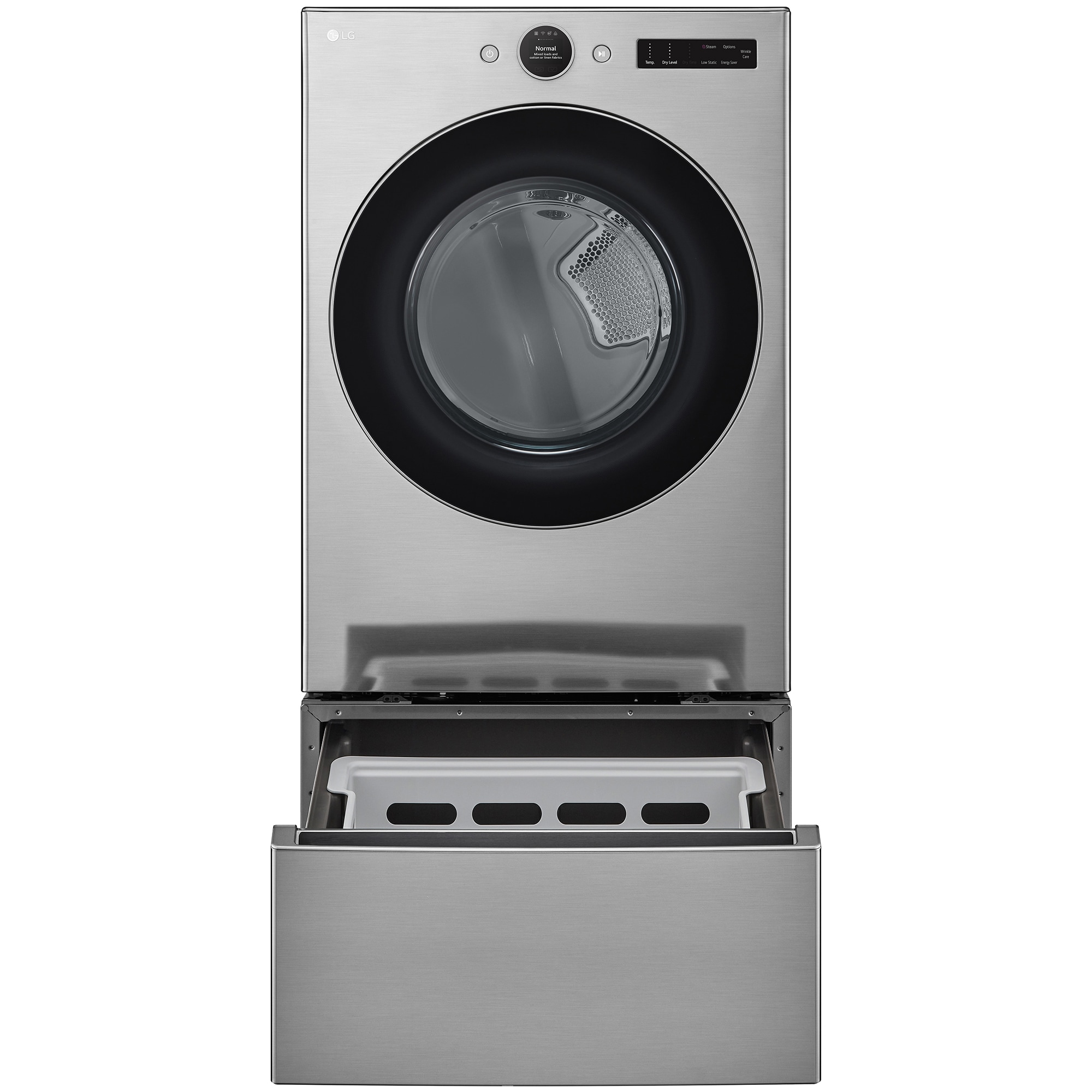 LG 27 in. 7.4 cu. ft. Smart Stackable Electric Dryer with AI Sensor Dry, Turbo Steam, Sanitize & Steam Cycle - Graphite Steel, Graphite Steel, hires