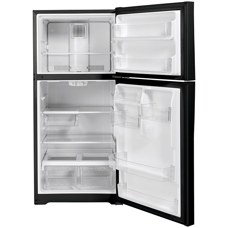 GE 30 in. 19.2 cu. ft. Top Freezer Refrigerator - Black, Black, hires