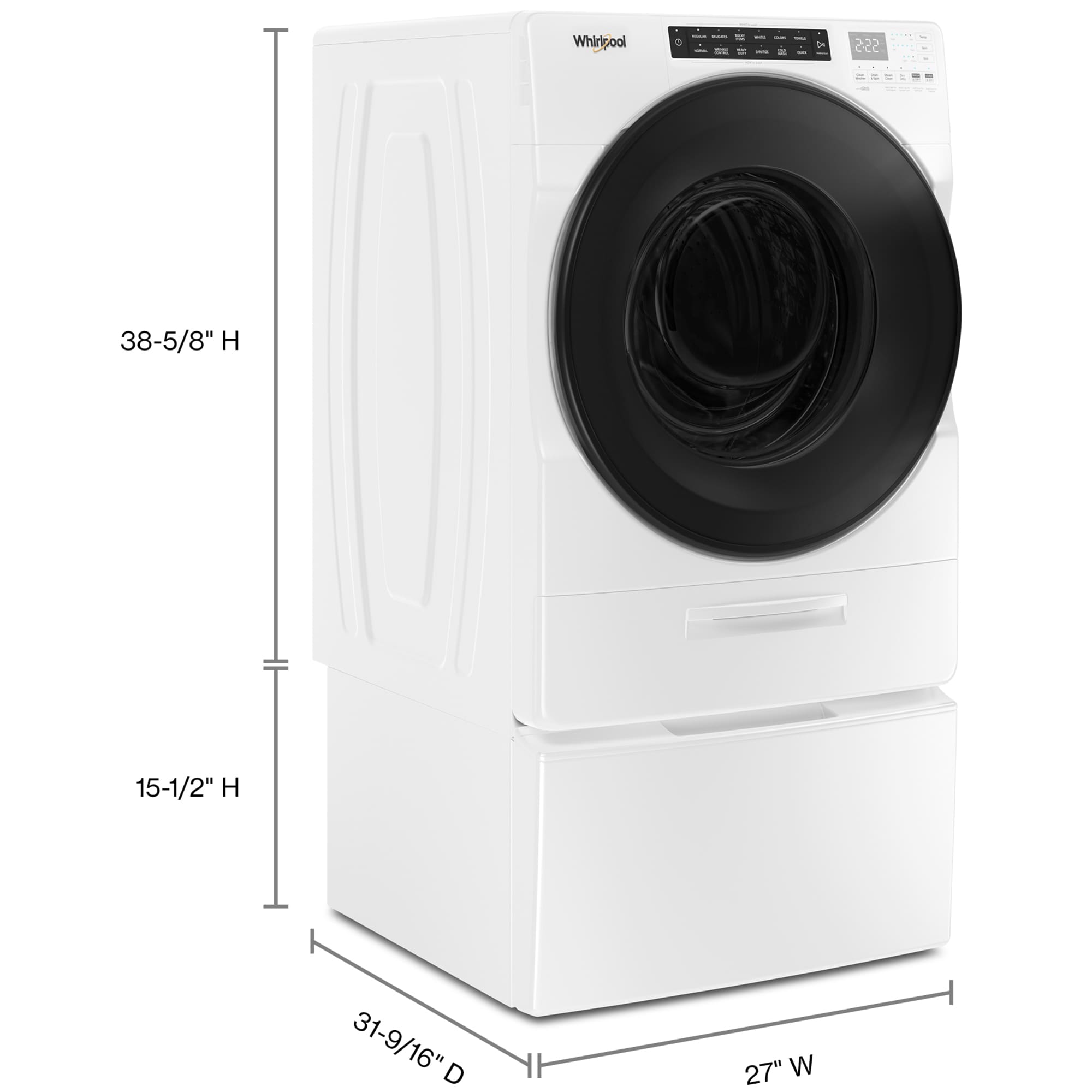 Whirlpool 27 in. 4.5 cu. ft. Electric AllinOne Front Load Washer