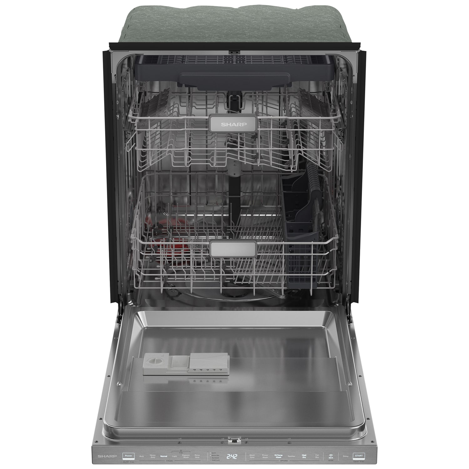 Sharp 24 in. Top Control Smart Dishwasher with 42 dBa Sound Level & 3rd-Rack - Stainless Steel, , hires