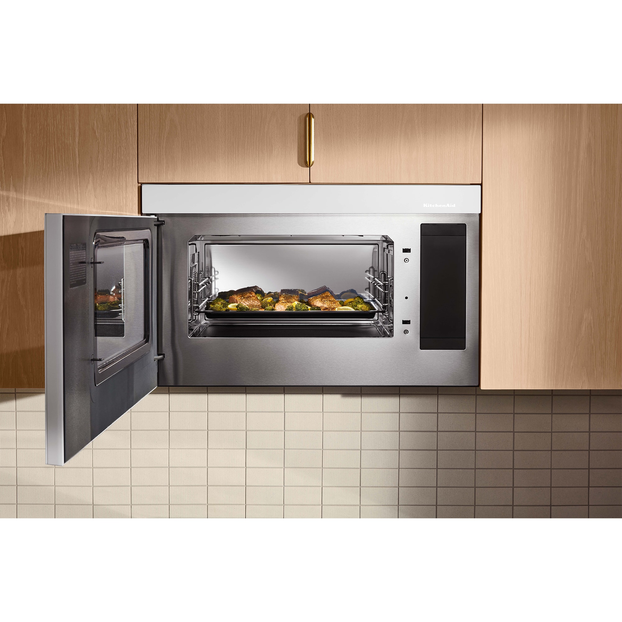KitchenAid 30 in. 1.1 cu. ft. 950W Smart Over-the-Range Microwave with 400 CFM, Convection & Sensor Cooking - White, White, hires