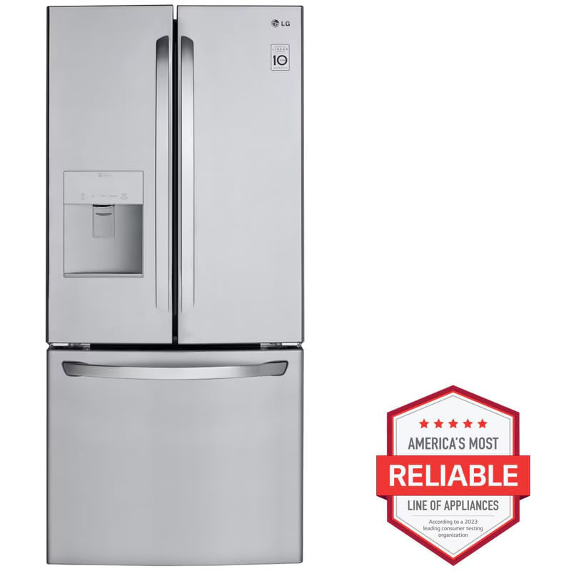 LG 30 in. 21.8 cu. ft. French Door Refrigerator with Ice & Water Dispenser - Stainless Steel, , hires