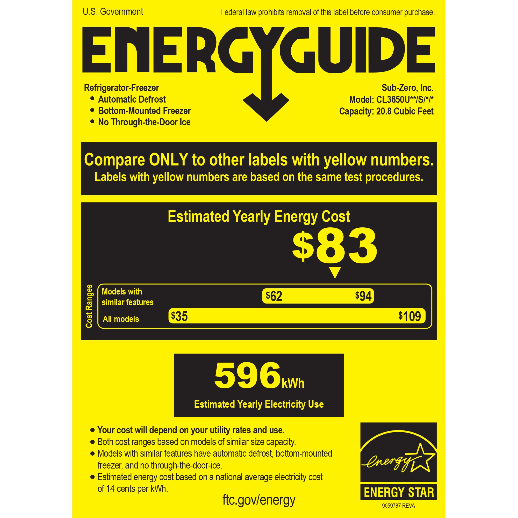 Sub-Zero Classic Series 36 in. Built-In 20.7 cu. ft. Left-Hinged Smart Counter Depth Bottom Freezer Refrigerator with Tubular Handles - Stainless Steel, , hires