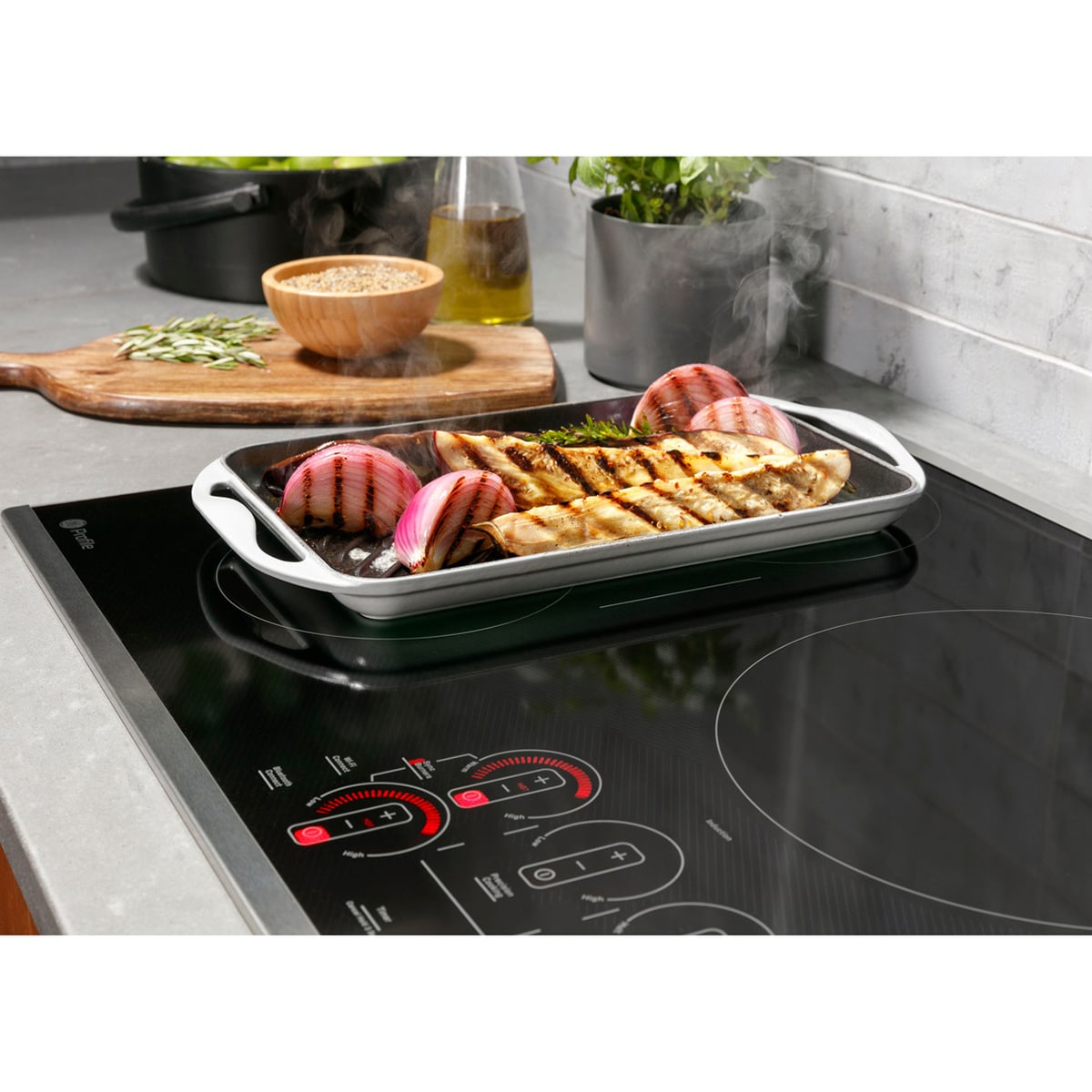 GE Profile 30 in. 4-Burner Smart Induction Cooktop with Simmer Burner & Power Burner - Black, , hires