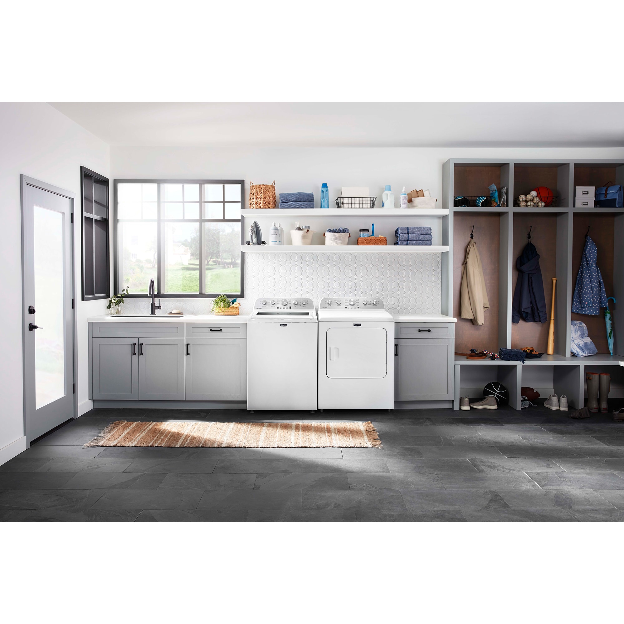 Maytag 28 in. 4.7 cu. ft. Top Load Washer with Power Agitator - White, White, hires
