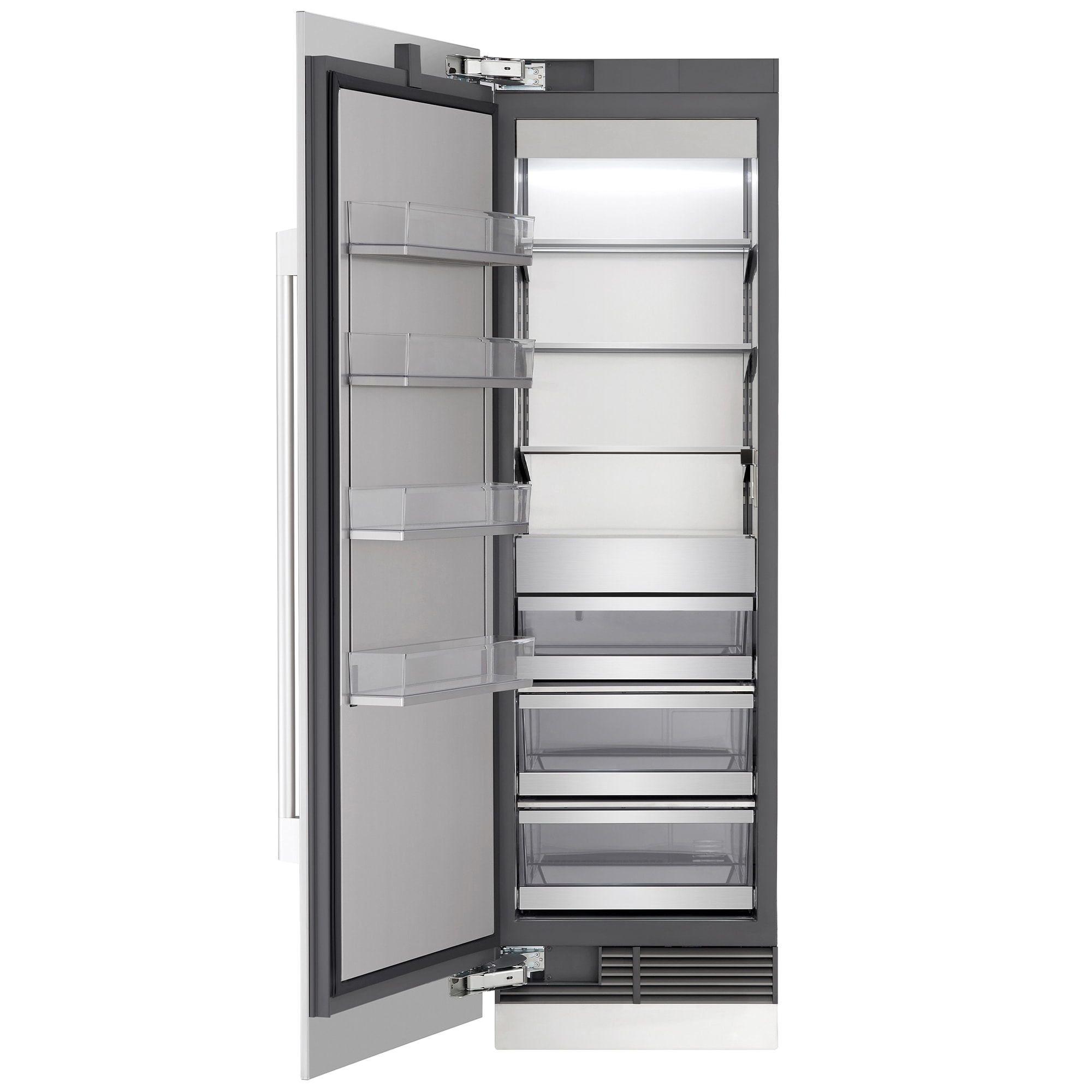 Signature Kitchen Suite 24 in. 13.9 cu. ft. Built-in Smart Triple-Drawers Upright Freezer with Ice-Maker & Adjustable Shelves - Custom Panel Ready, , hires