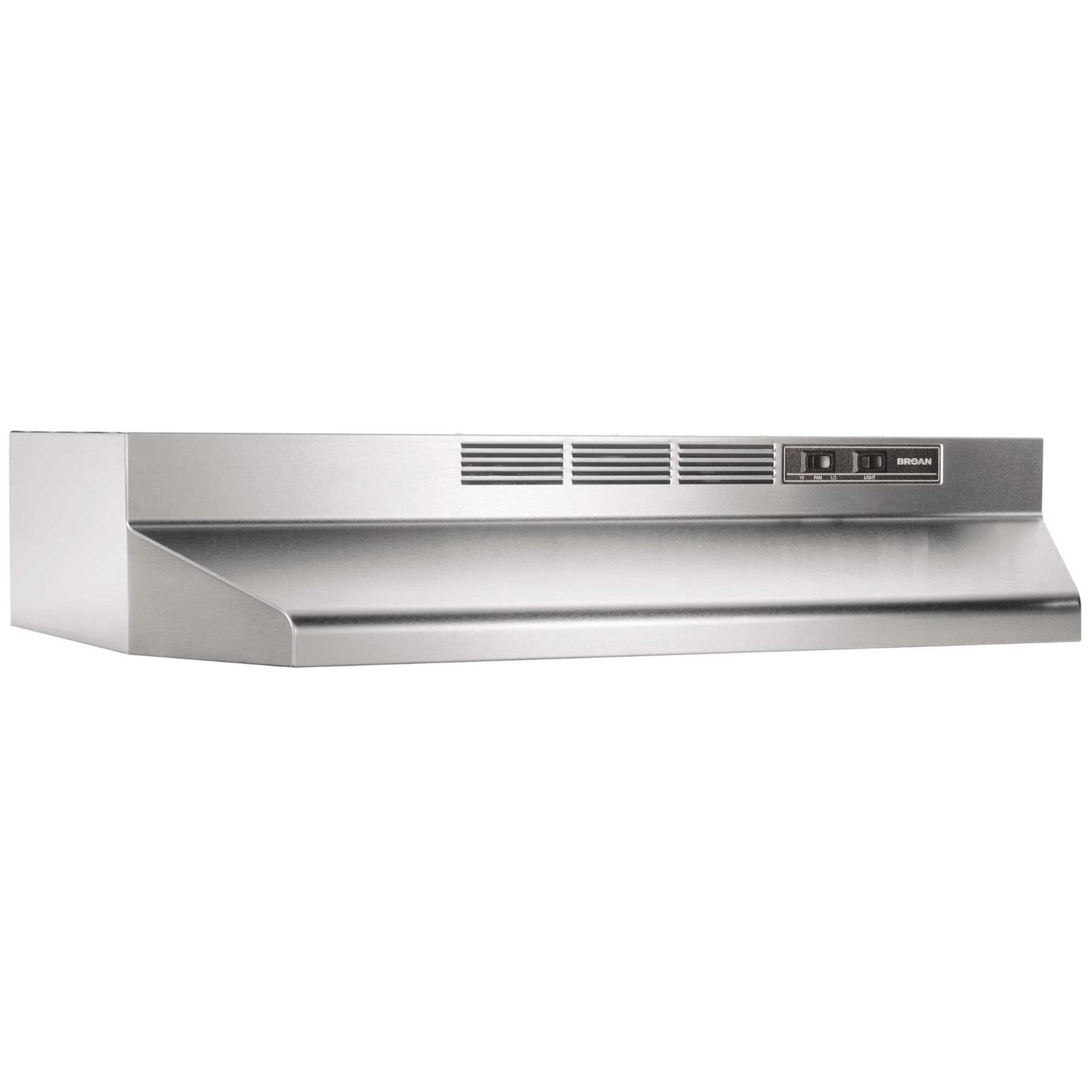 Broan BUEZ1 Series 30 in. Standard Style Range Hood with 2 Speed Settings & 1 Incandescent Light - Stainless Steel, , hires