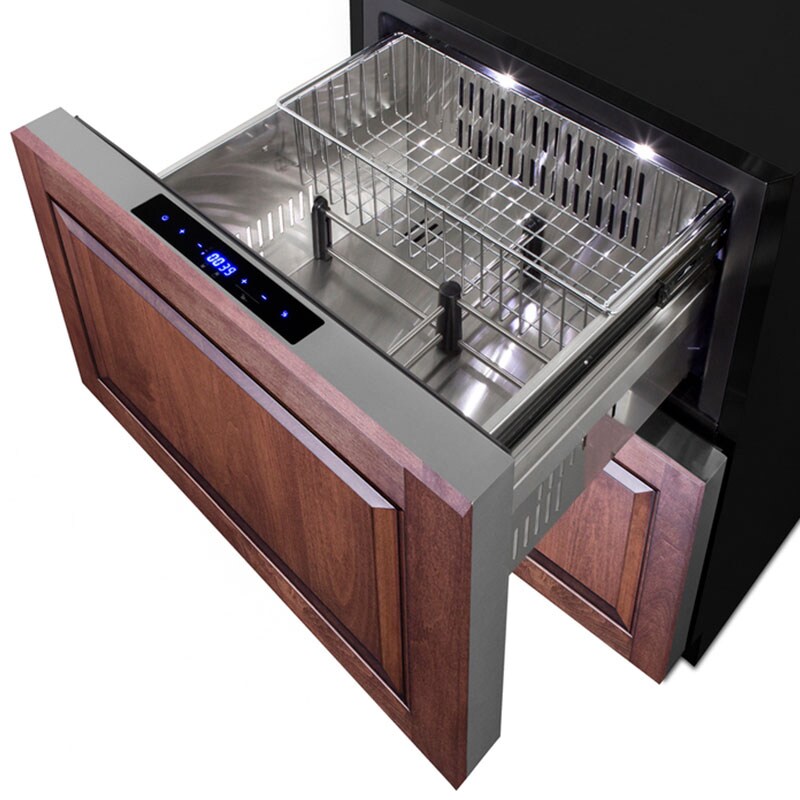 Summit 24 in. 3.3 cu. ft. Outdoor Double Refrigerator & Freezer Drawer - Custom Panel Ready, , hires