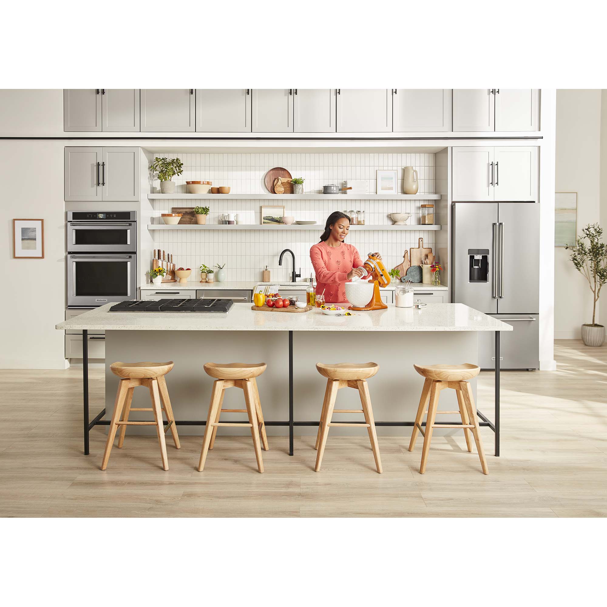 KitchenAid 36 in. 5-Burner Natural Gas Cooktop with Downdraft, Simmer Burner & Power Burner - Stainless Steel, , hires