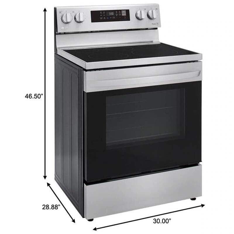LG 30 in. 6.3 cu. ft. Smart Air Fry Standard Convection Electric Range with Radiant Burners - Stainless Steel, Stainless Steel, hires