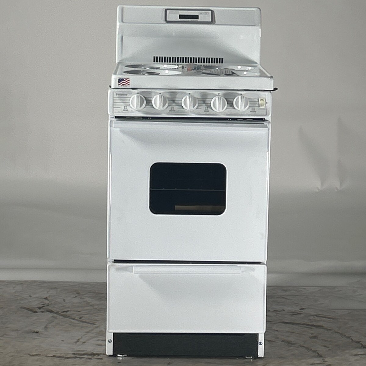 Premier 20 in. 2.4 cu. ft. Oven Freestanding Gas Range with 4 Open Burners - White (Open Box Good Condition), , hires